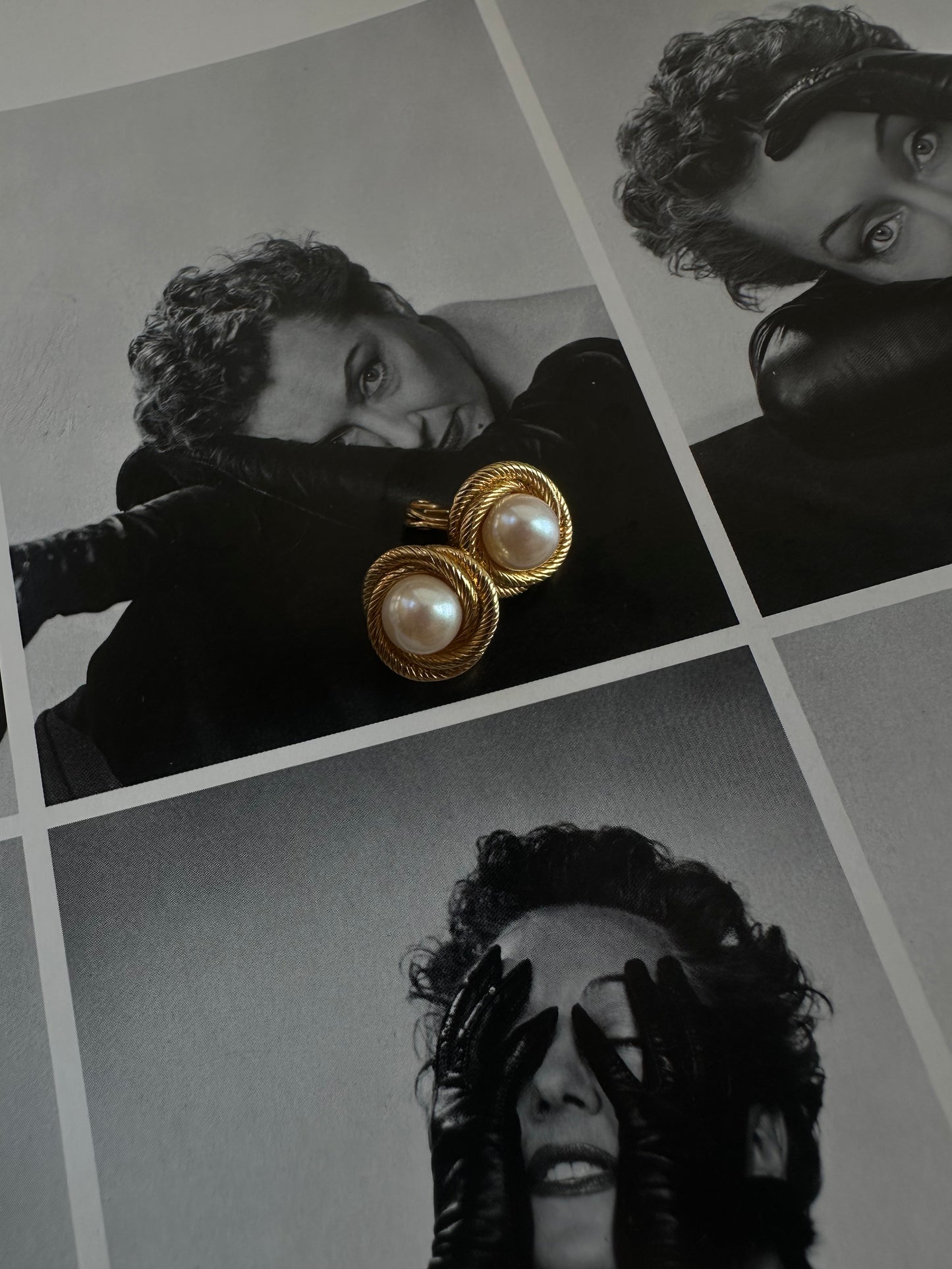 Monet Golden Rope Pearl Earrings|Vintage Baazaar 