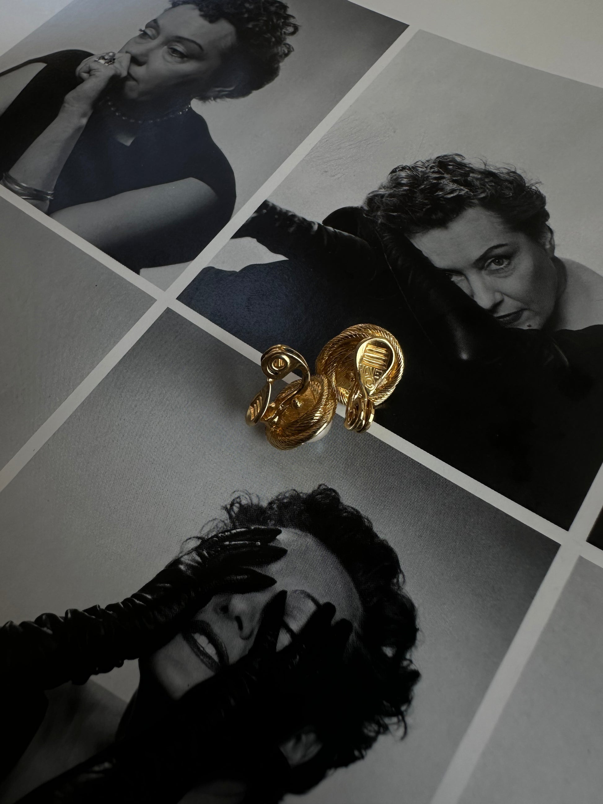 Monet Golden Rope Pearl Earrings|Vintage Baazaar 