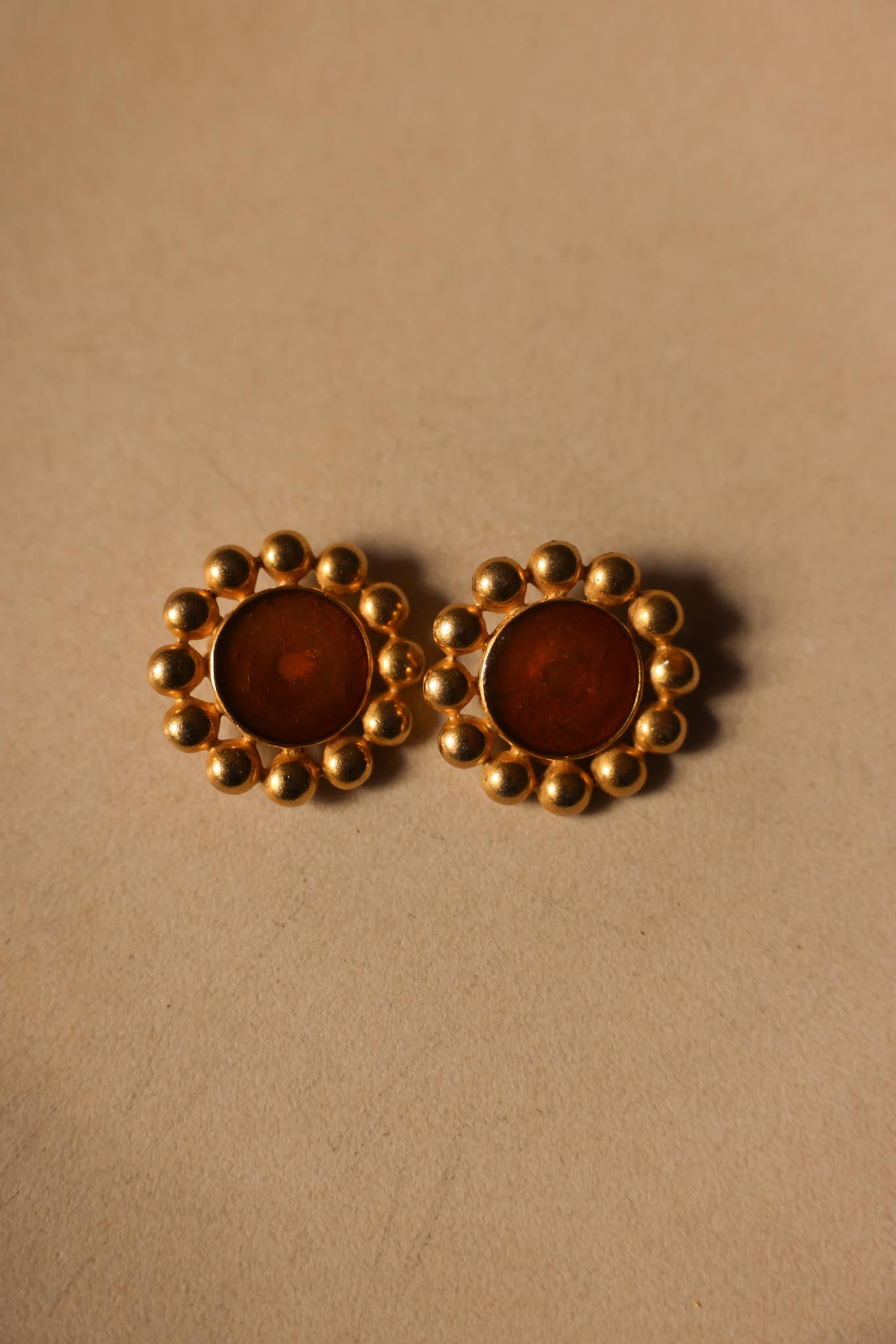 Golden Amber Halo Earrings