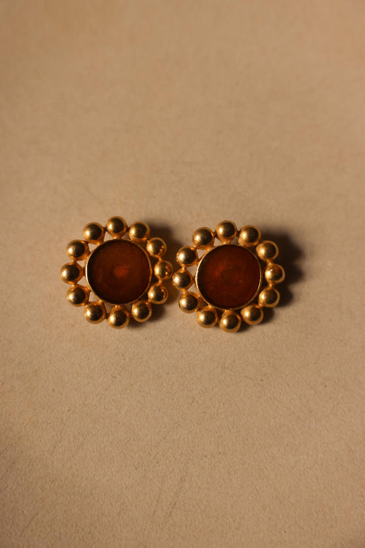 Golden Amber Halo Earrings
