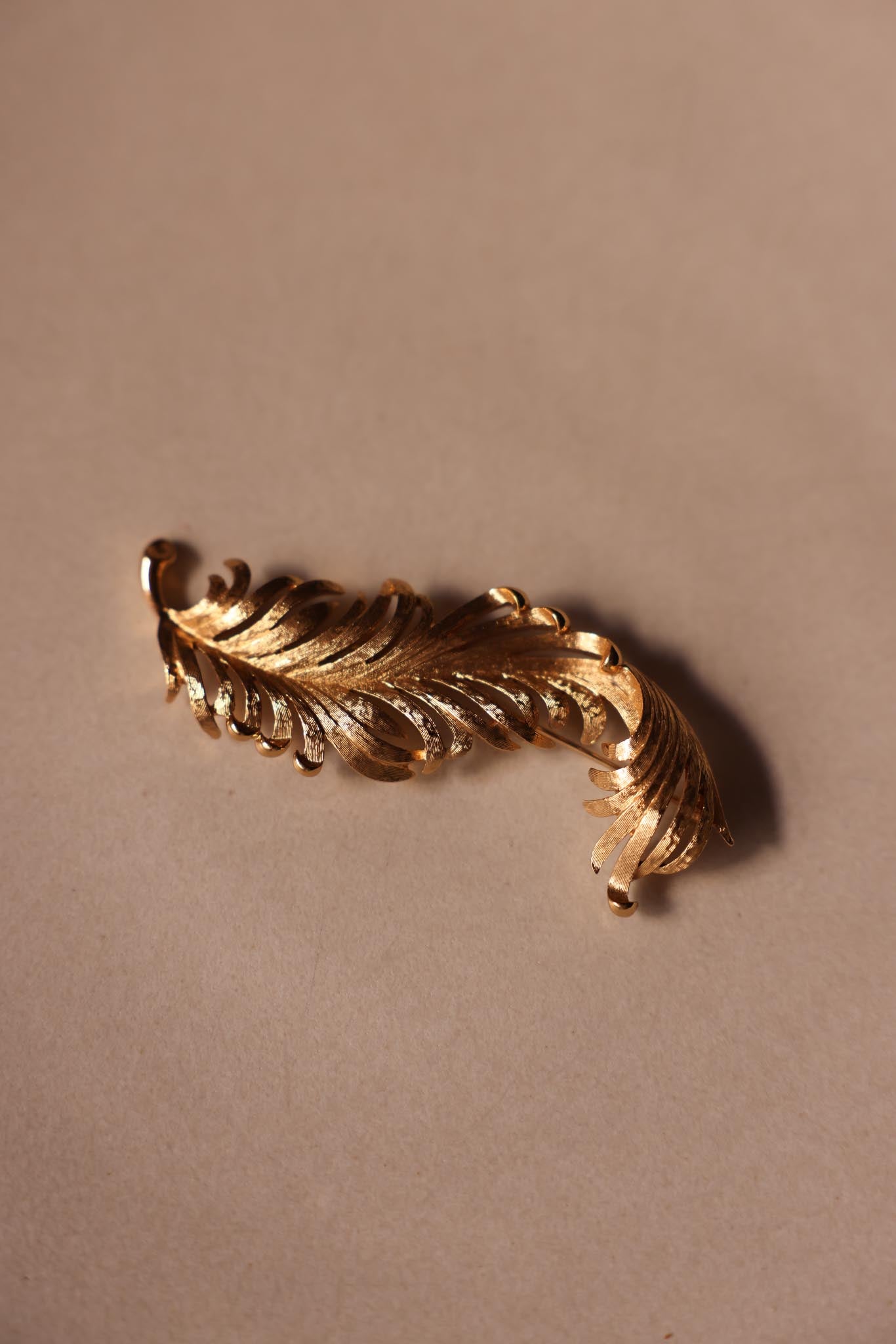 Monet Feather Gold-Tone Brooch
