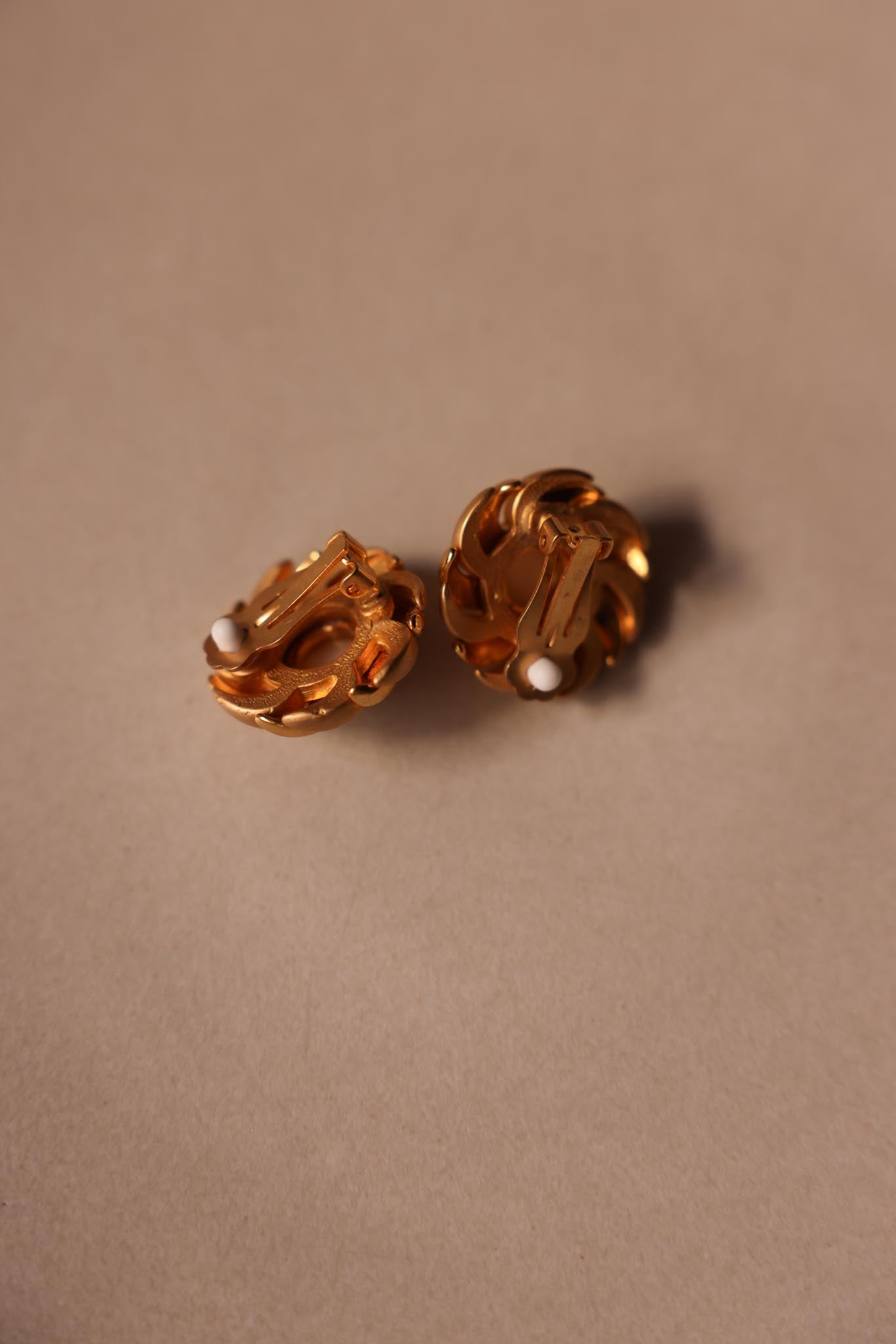 Gold-Tone Swirl Faux Pearl Clip-On Earrings