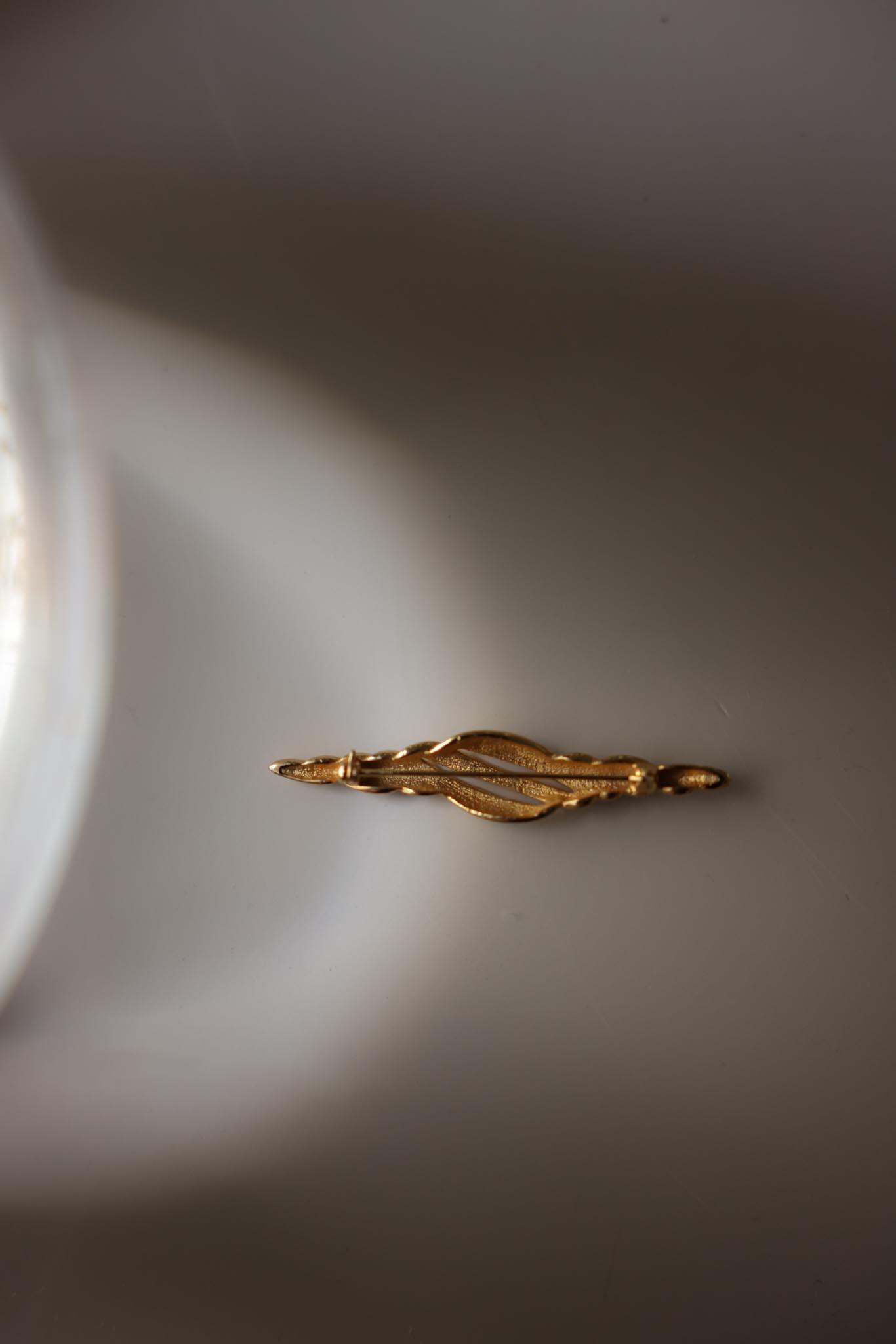 Gold-Tone Twisted Bar Brooch