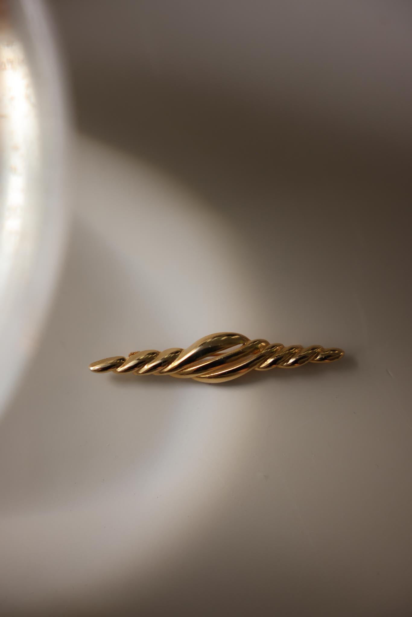 Gold-Tone Twisted Bar Brooch