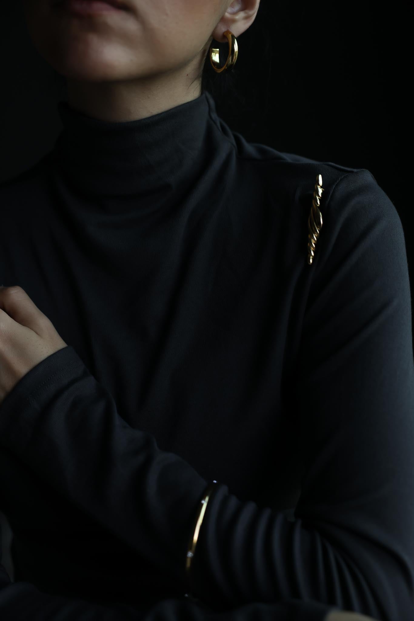 Gold-Tone Twisted Bar Brooch