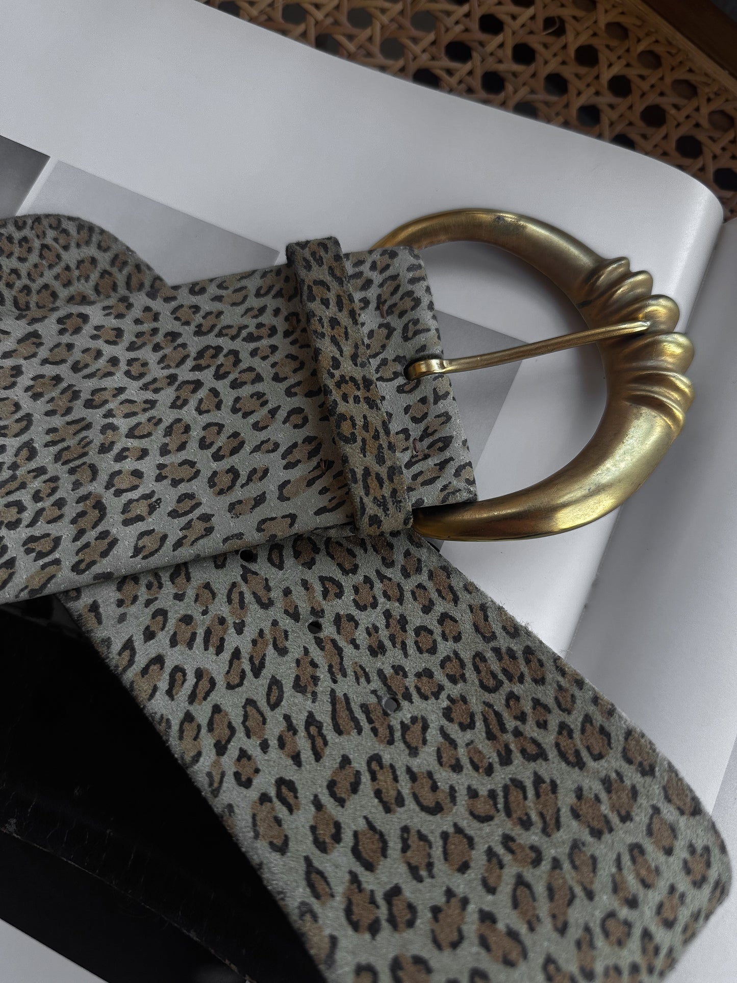 Leopard Gold Statement Belt|Vintage Baazaar 