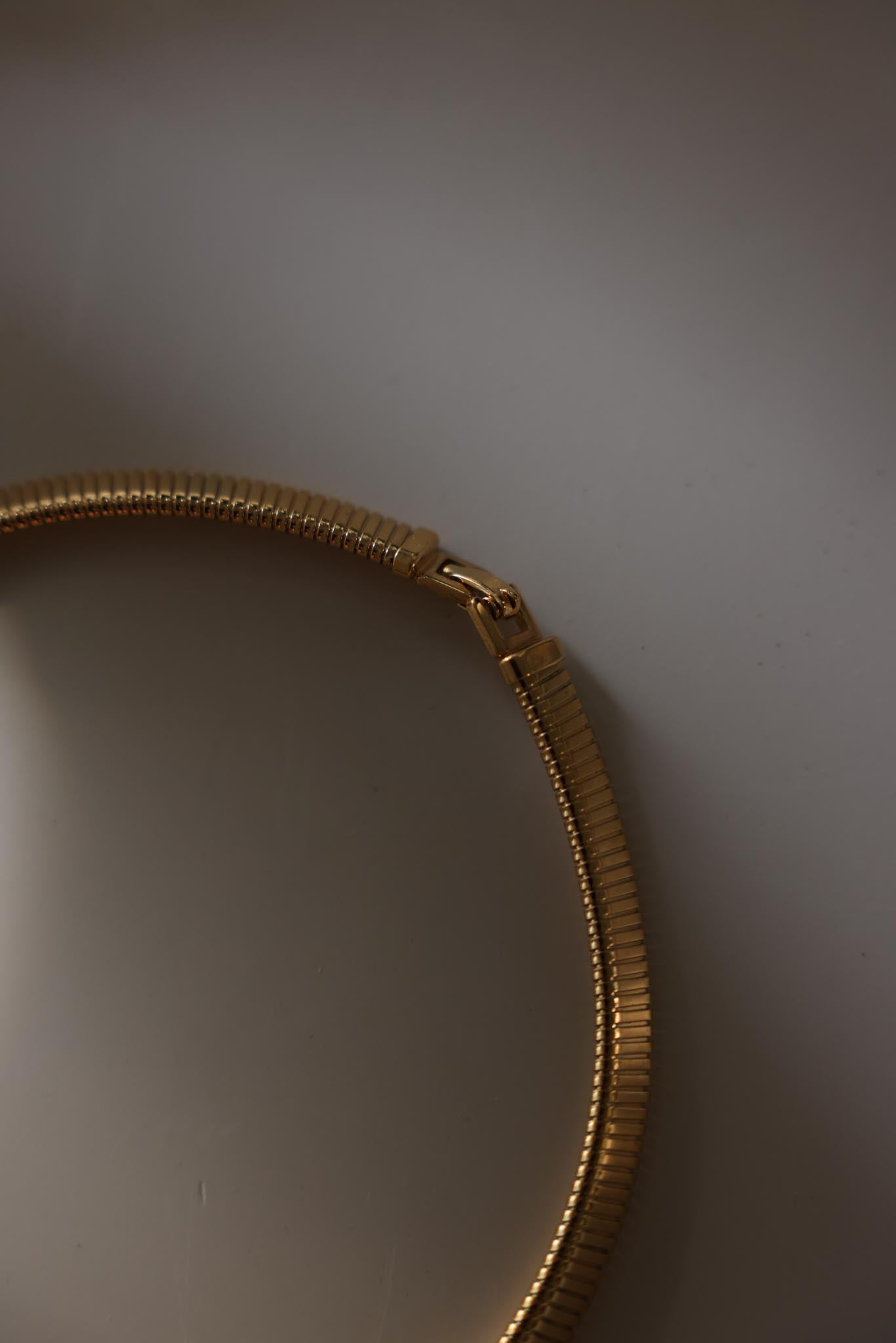 Monet Gold-Tone Omega Collar Necklace with Black Pendant