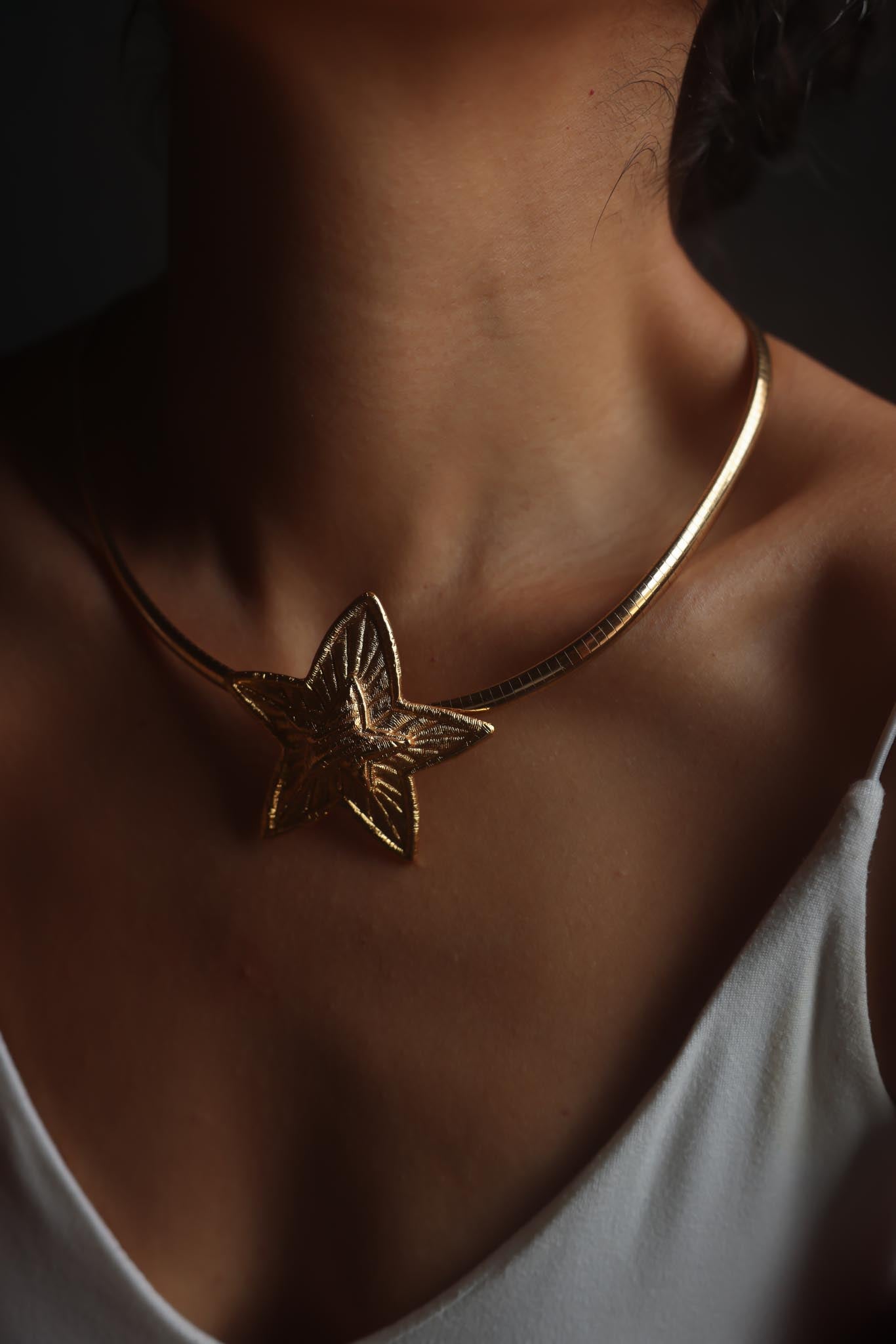 Gold Plated Omega Collar Necklace