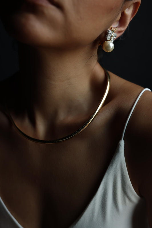 Gold Plated Omega Collar Necklace