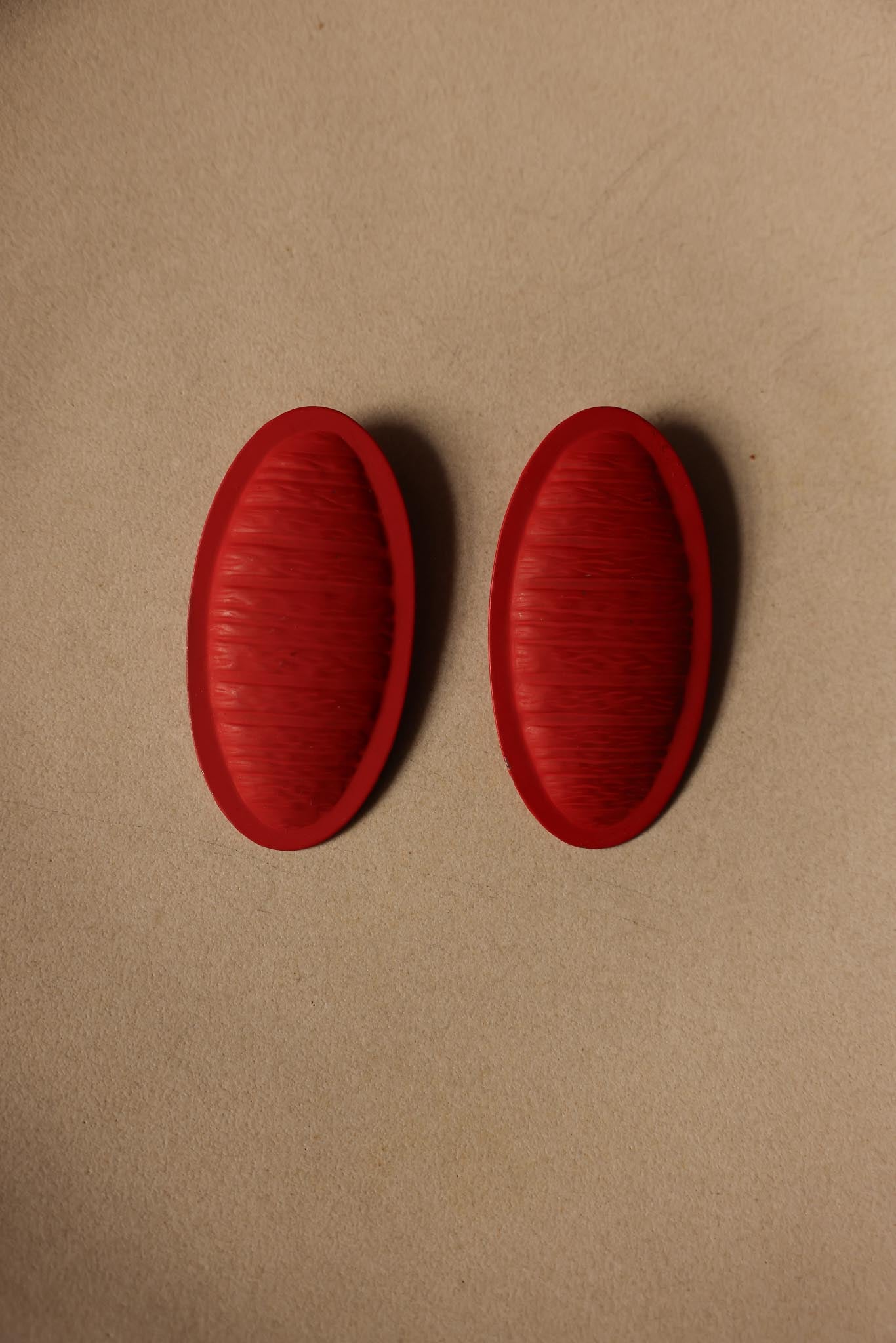 Bold Oval Scarlet Earrings