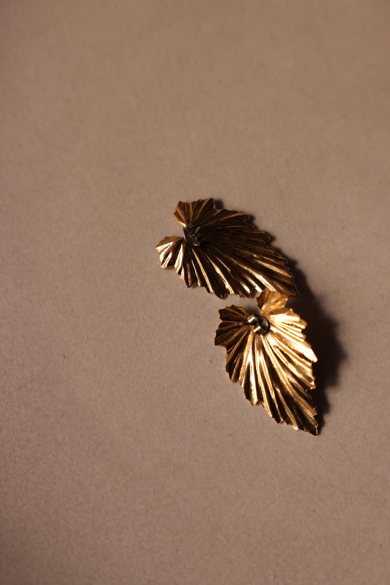 Gold Leaf Pierced Earrings