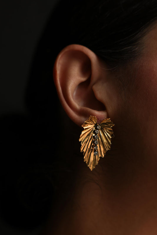 Gold Leaf Pierced Earrings