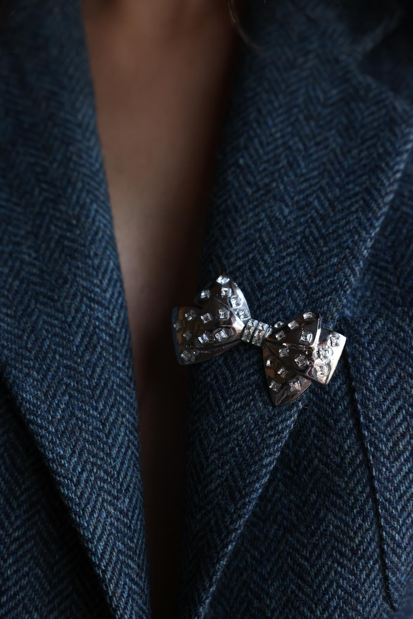 Radiant Bow Rhinestone Brooch