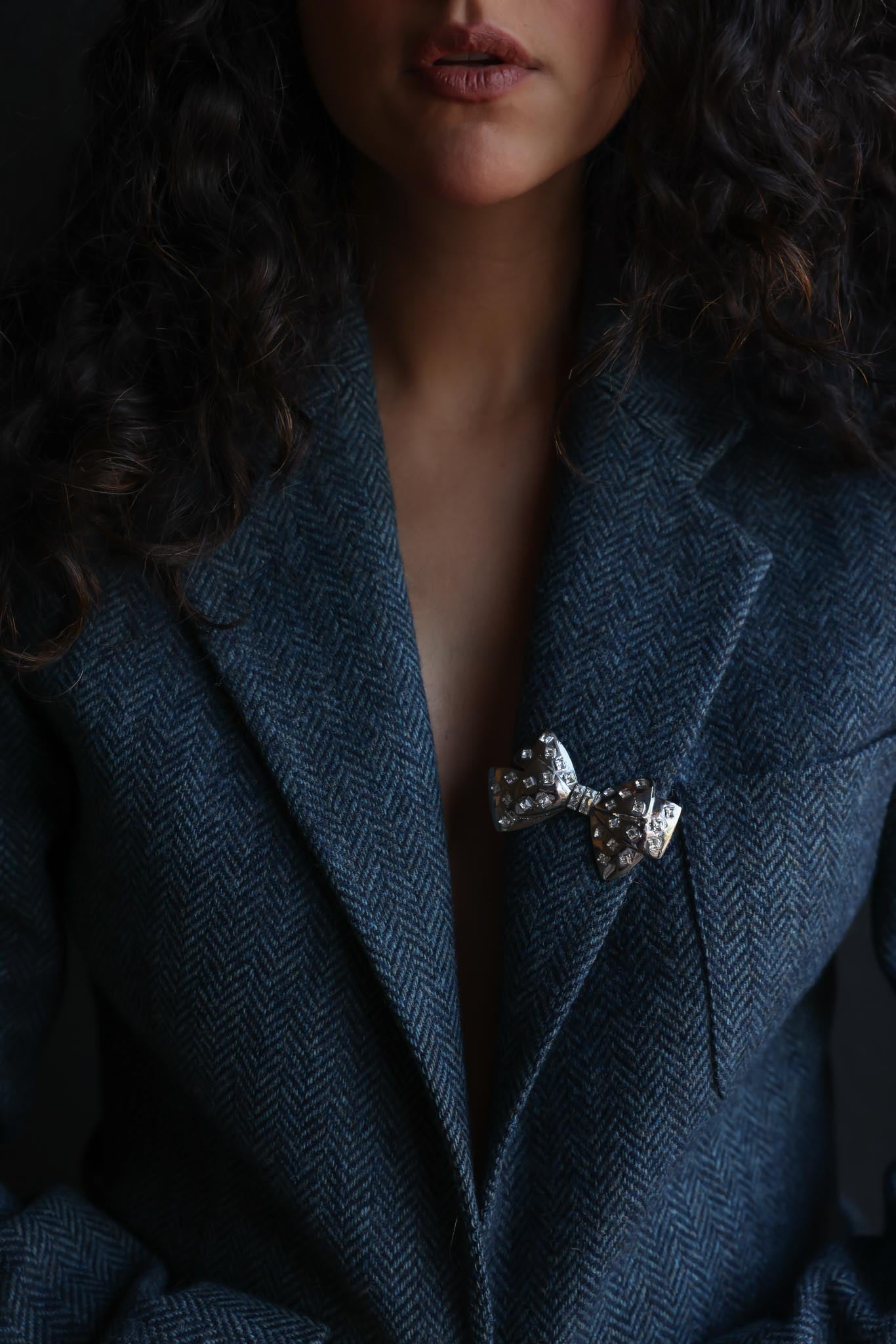 Radiant Bow Rhinestone Brooch