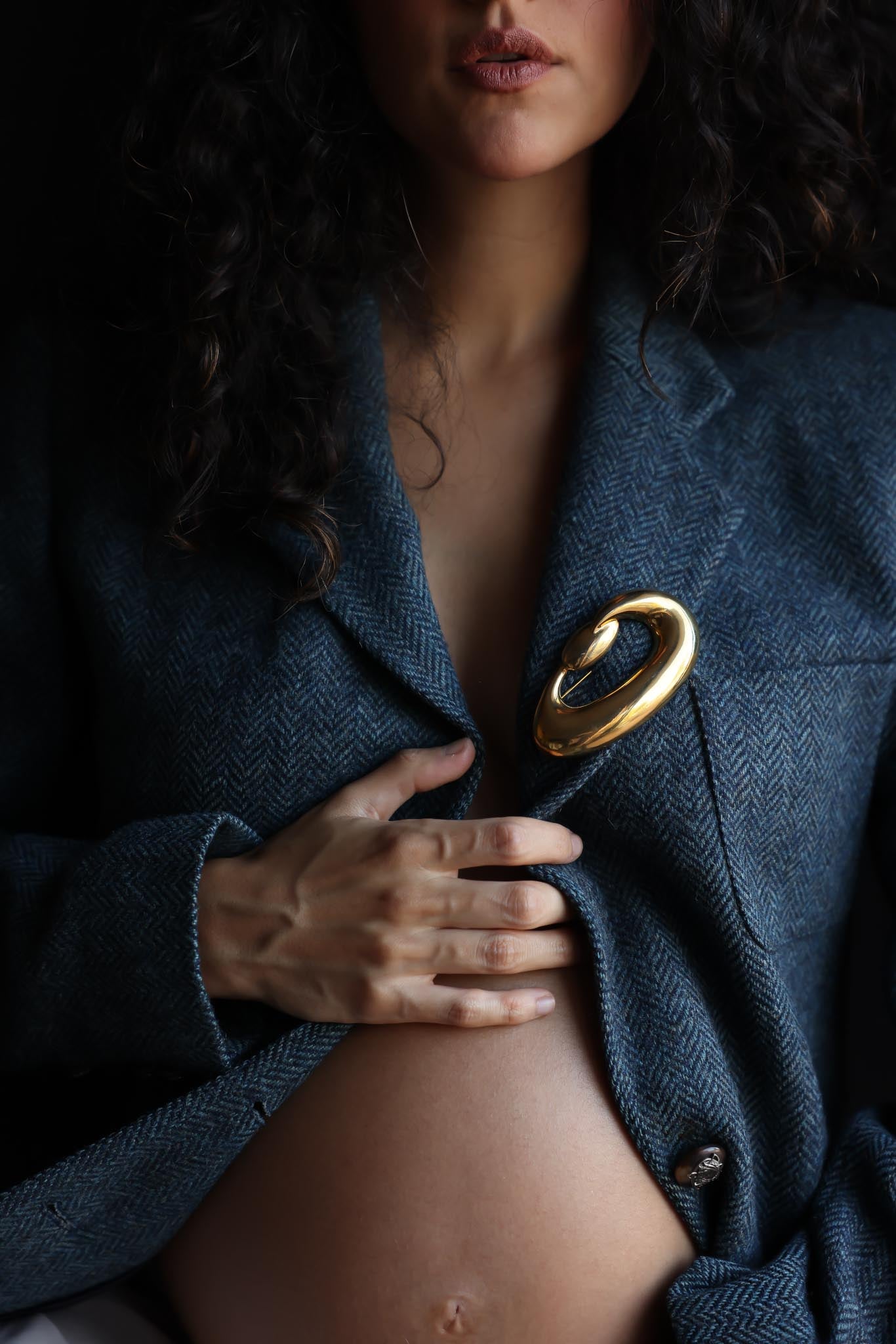 Liz Claiborne Gold-Tone Sculptural Brooch