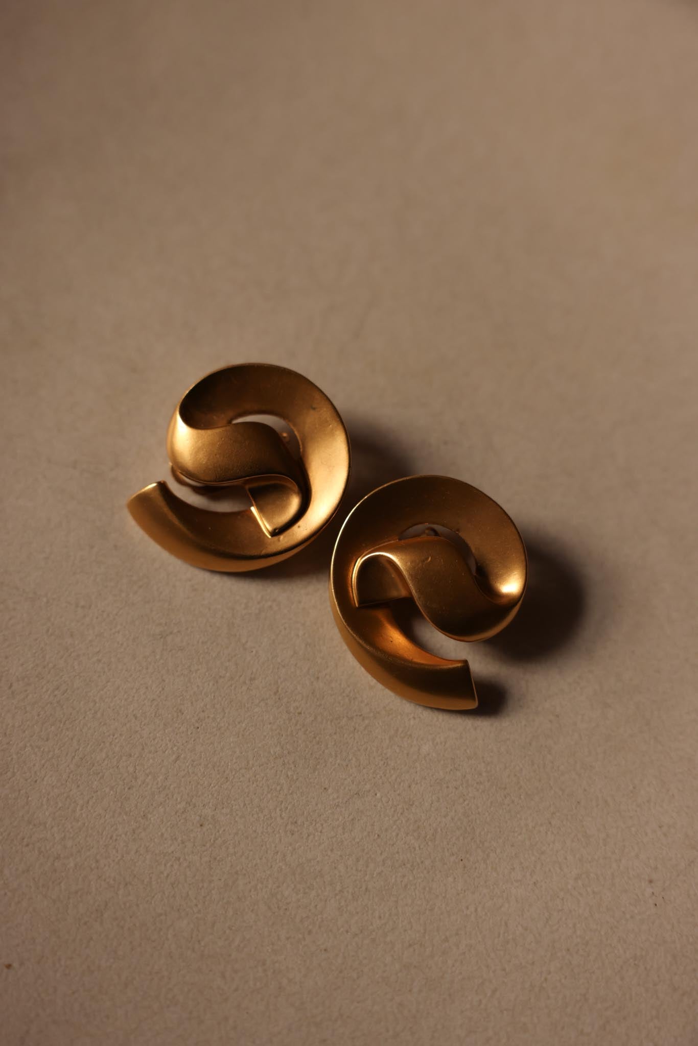 Golden Wave Clip-On Earrings