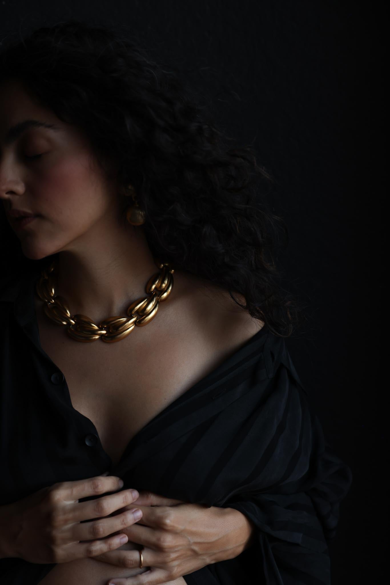 Anne Klein Matte Gold Statement Necklace