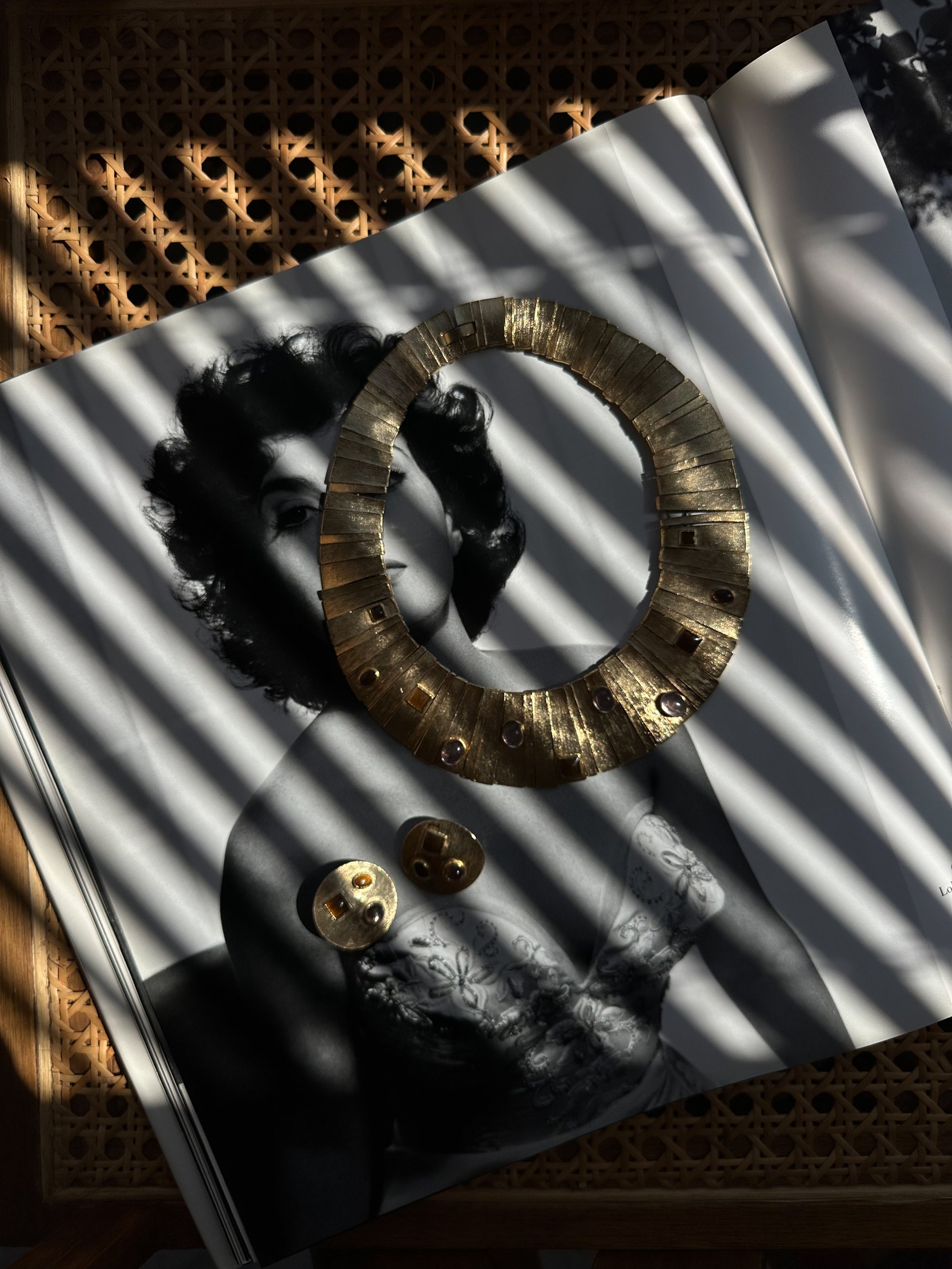 Les Bernard Unsigned Egyptian Revival Cleopatra Necklace And Earrings|Vintage Baazaar 