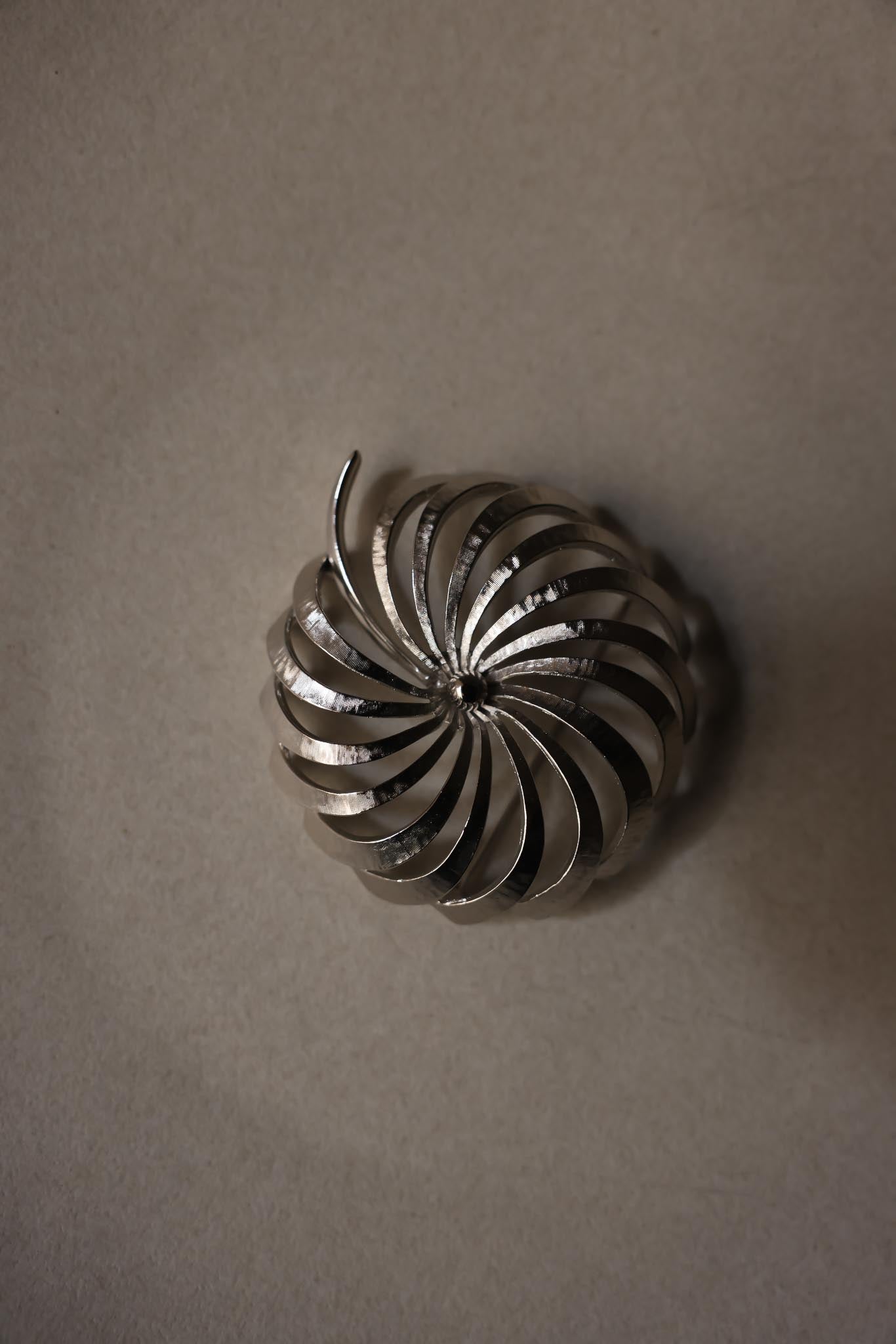Monet Silver Swirl Brooch|Vintage Baazaar 