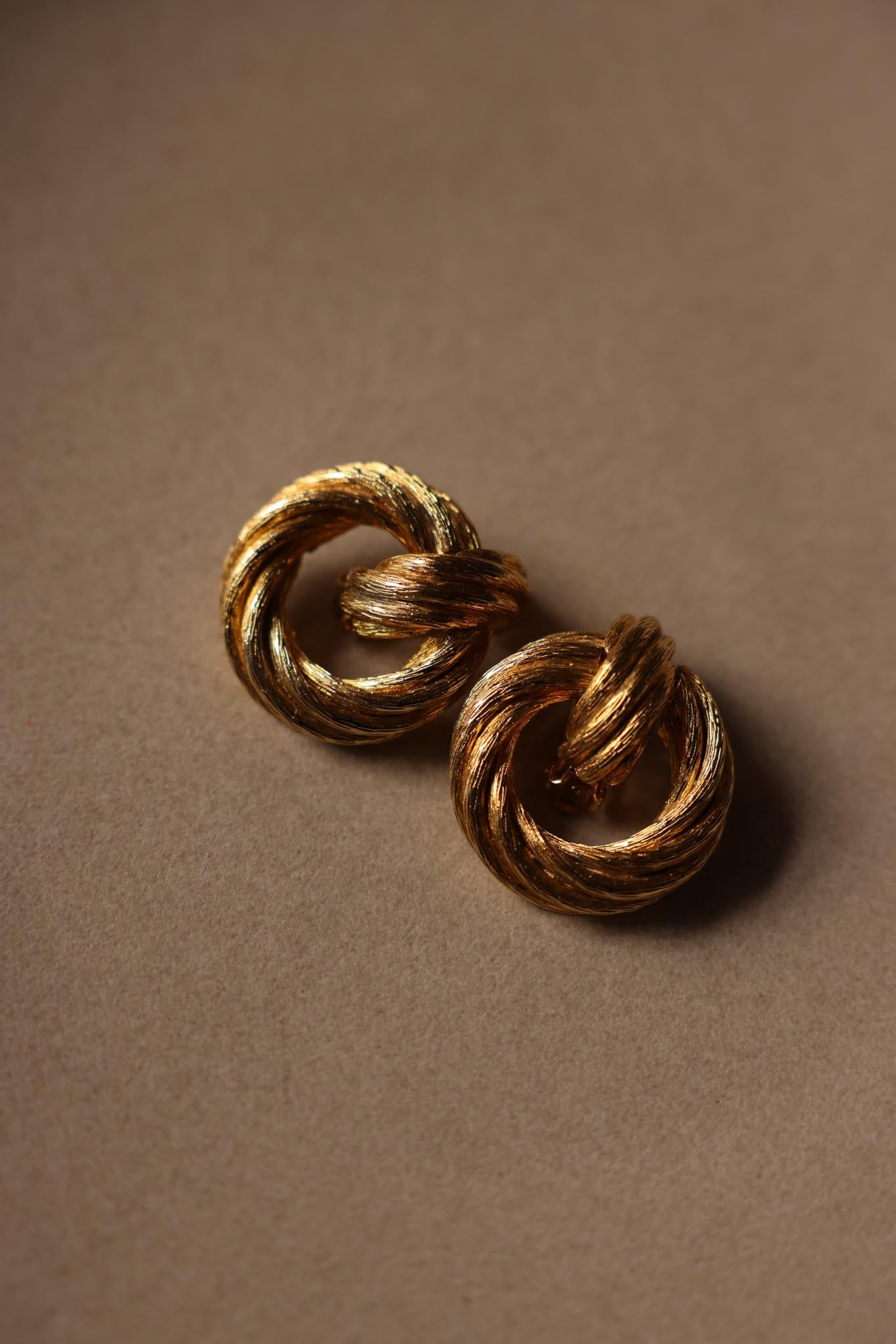 Les Bernard Gold-Tone Twisted Knot Clip-On Earrings