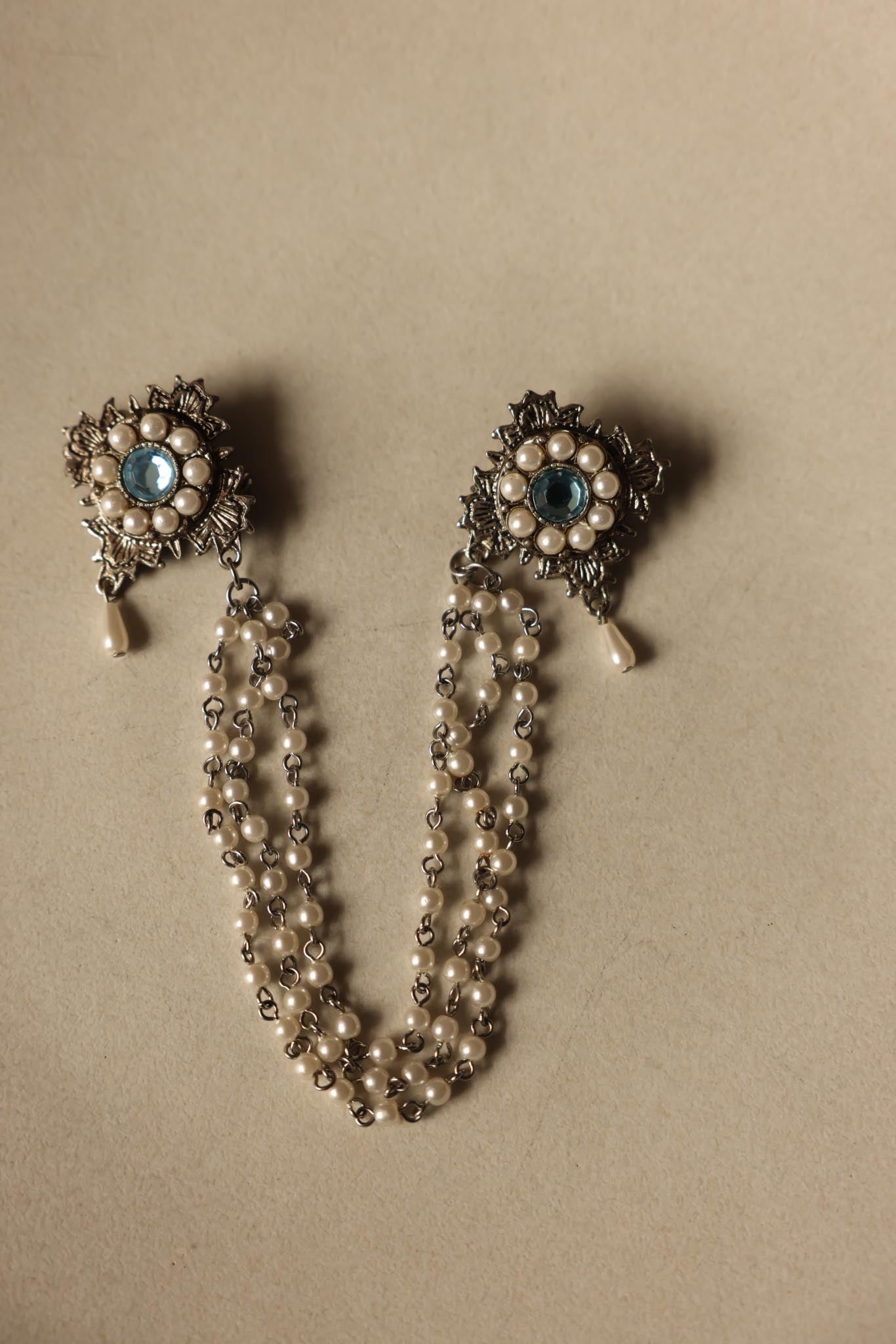 Regal Pearl Chain Brooch|Vintage Baazaar 