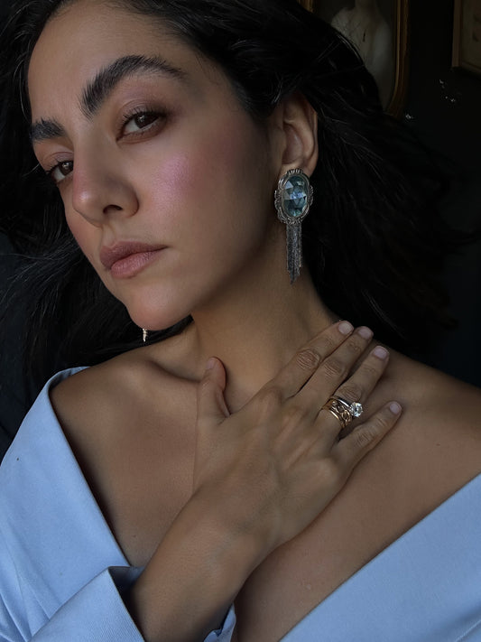 Blue Cascade Earrings|Vintage Baazaar 