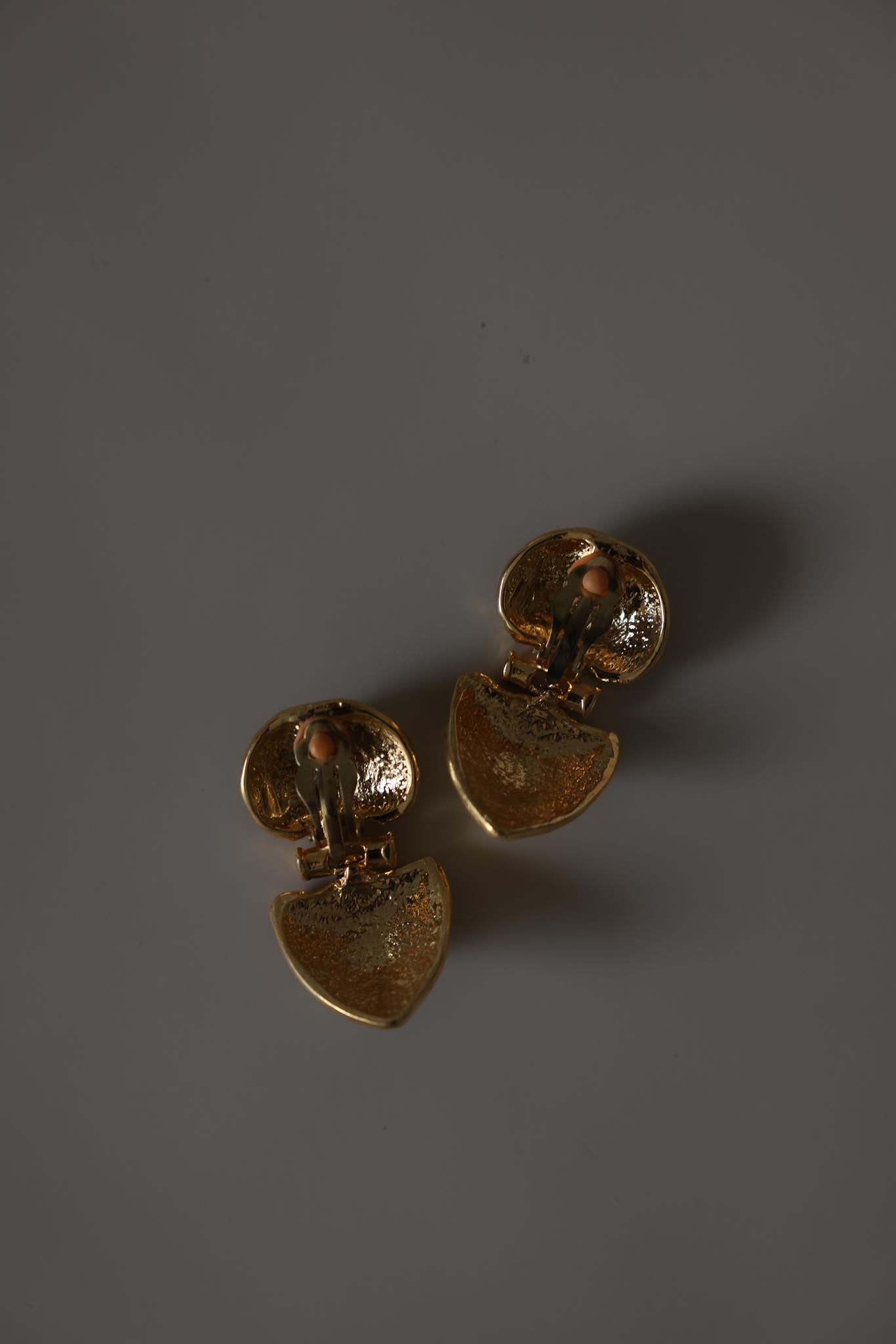 Gold Plated Faux Pearl Dangle Clip-On Earrings