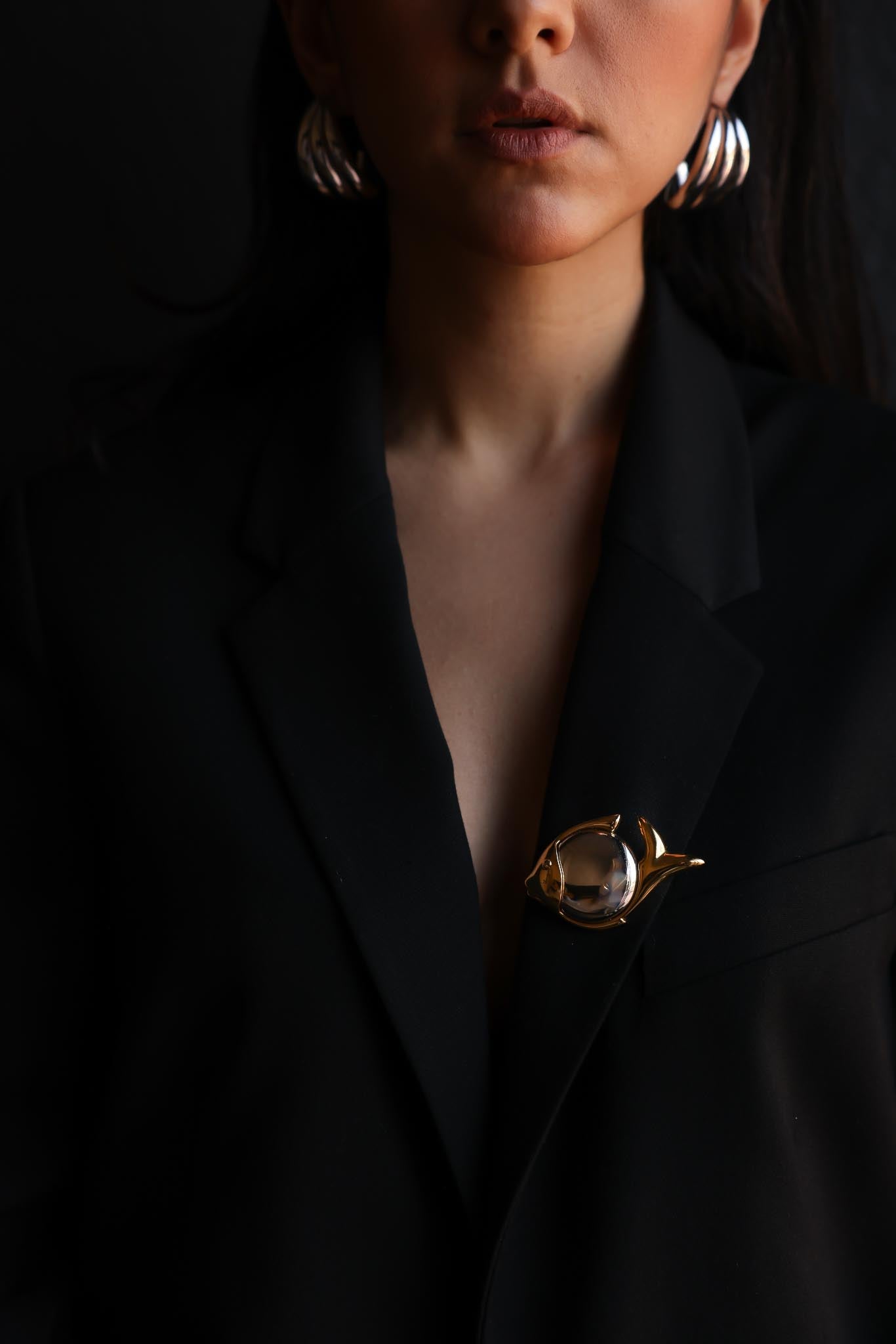 Liz Claiborne Two-Tone Fish Brooch|Vintage Baazaar 