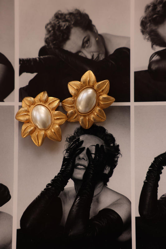 Golden Bloom  Earrings|Vintage Baazaar 