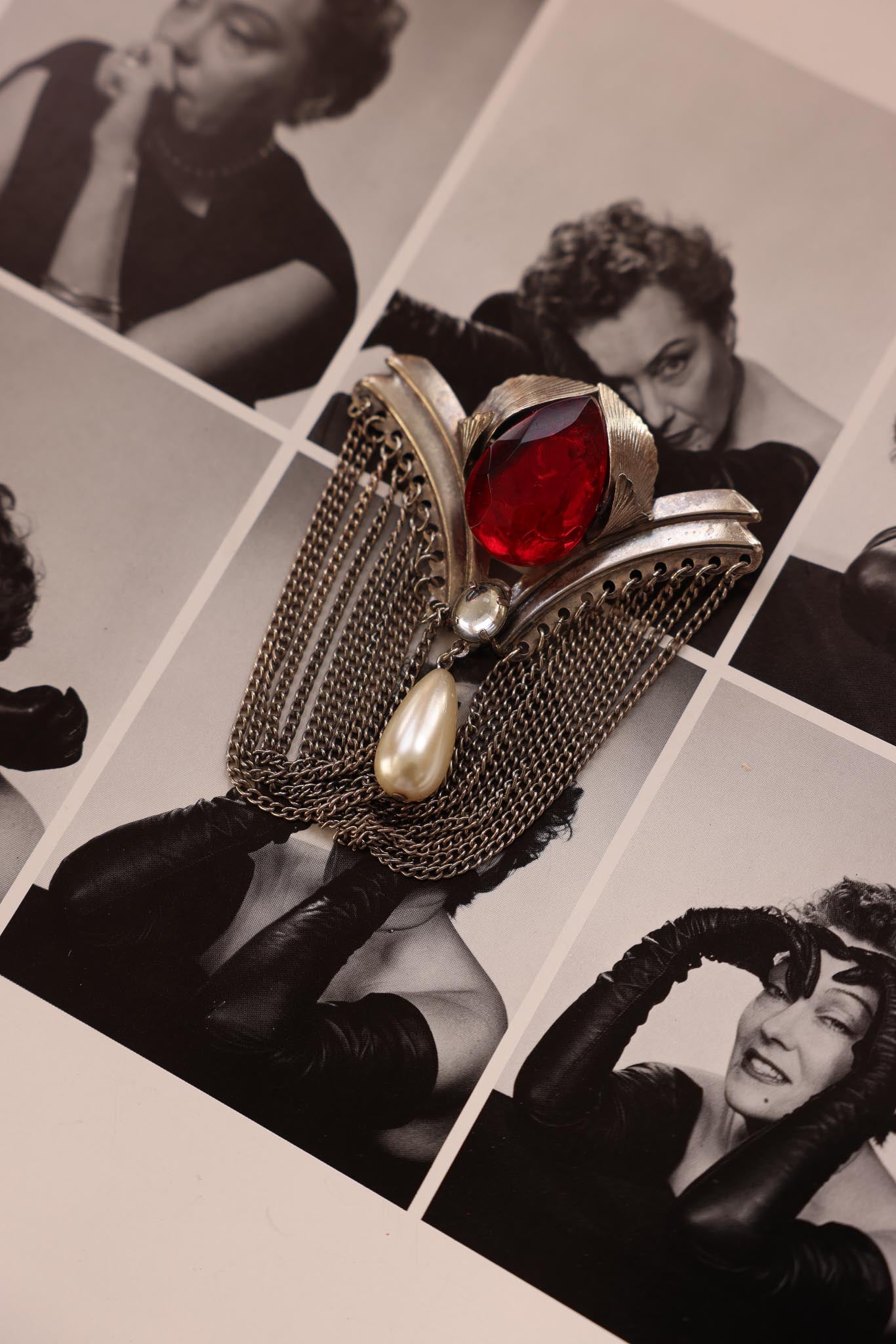 Ruby Cascade Vintage Brooch|Vintage Baazaar 