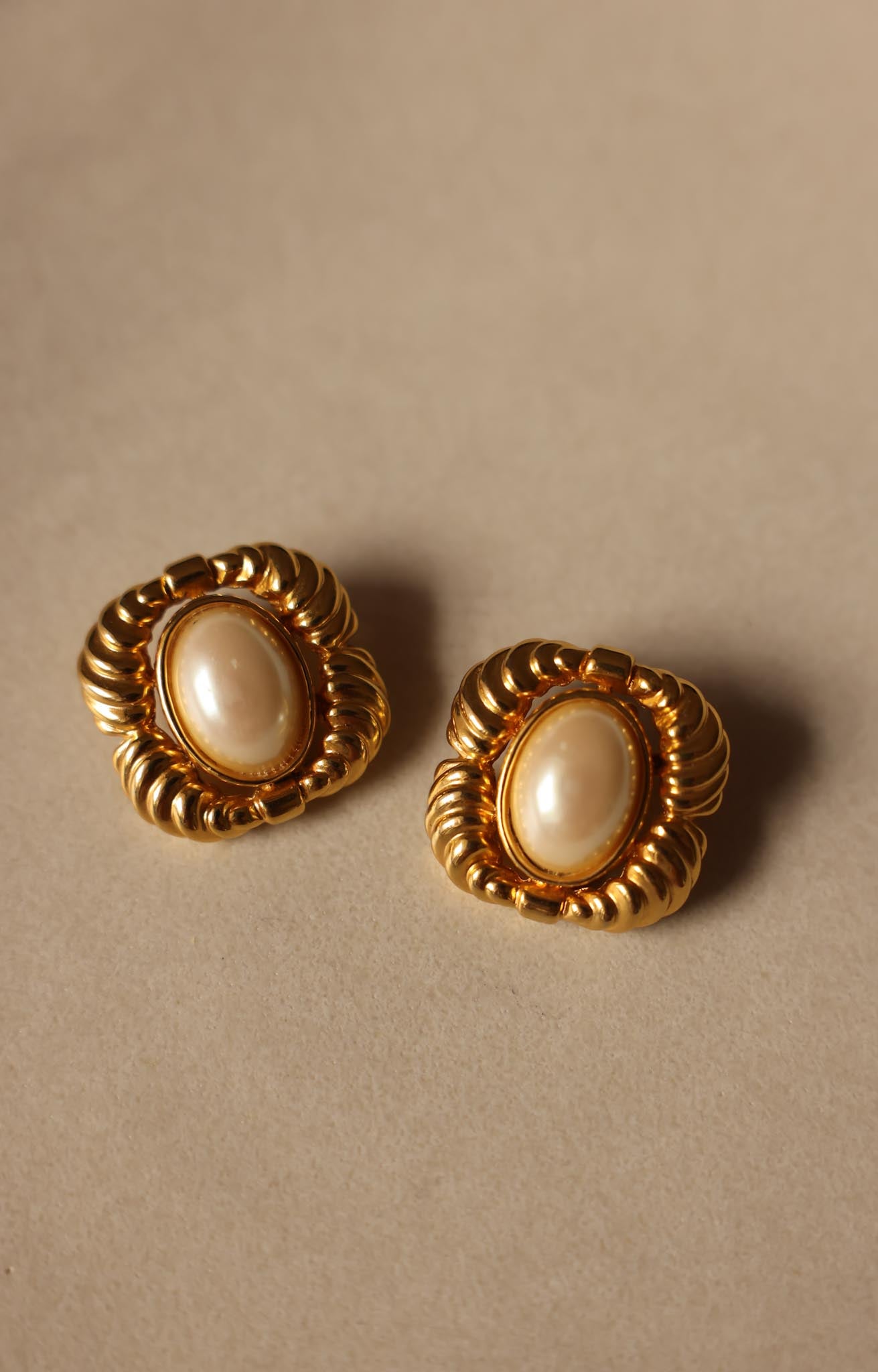 Gold-Tone Faux Pearl Clip-On Earrings