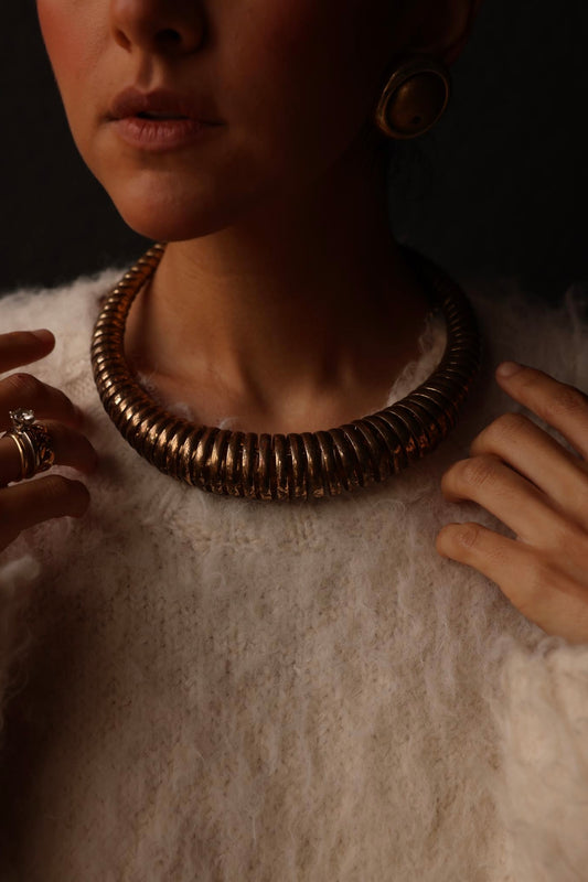 Golden Horizon Brass Necklace|Vintage Baazaar 