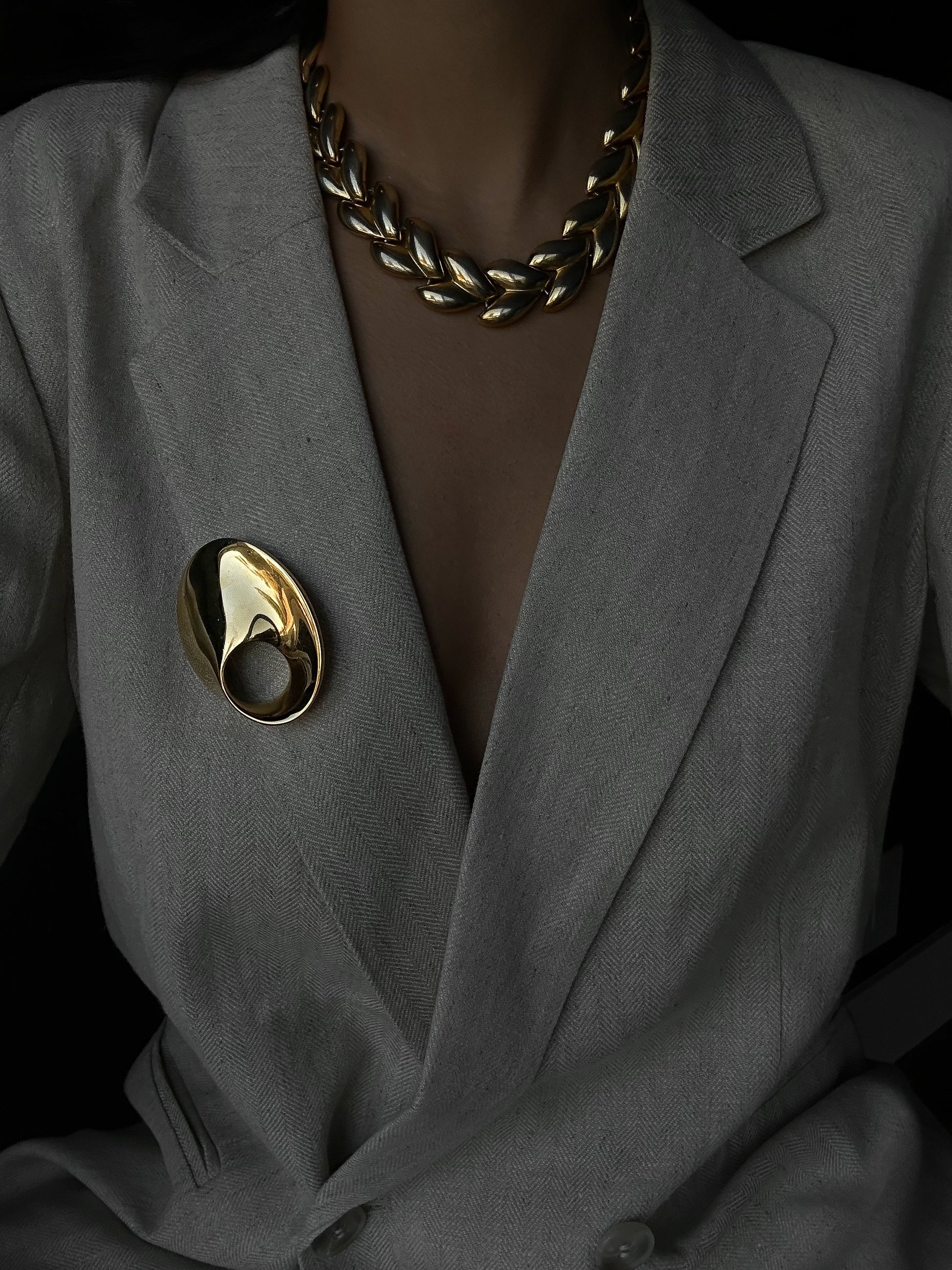 Monet Golden Eclipse Brooch|Vintage Baazaar 