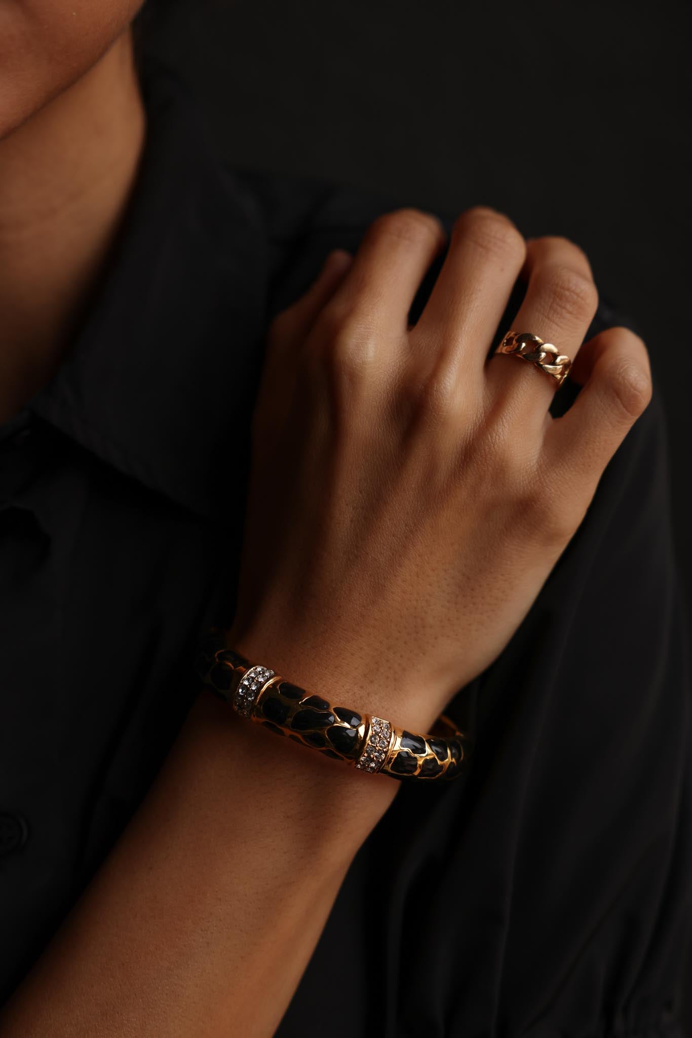 KJL Leopard Enamel Bracelet|Vintage Baazaar 