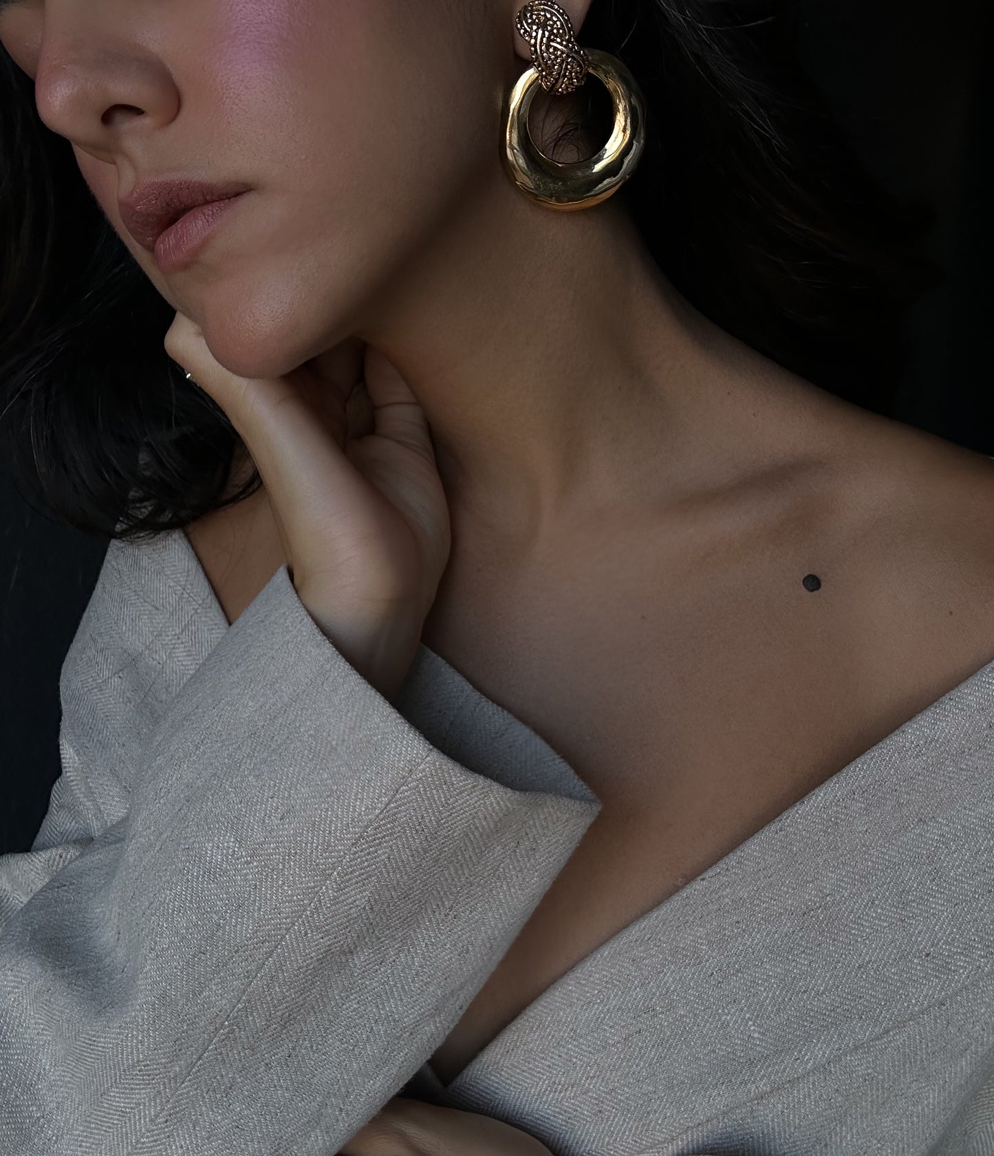 Golden Knot Hoops by Erwin Pearl|Vintage Baazaar 