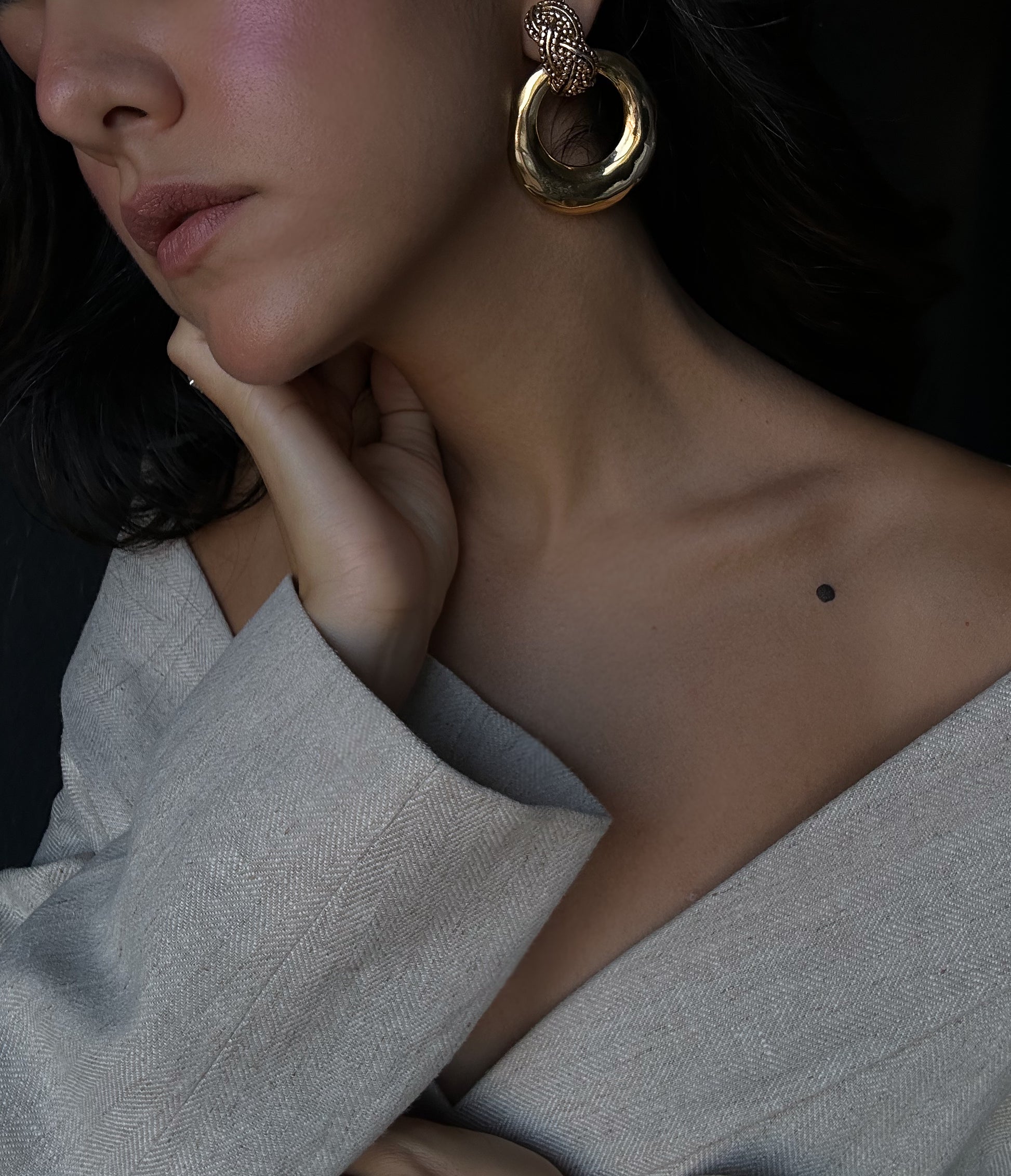 Golden Knot Hoops by Erwin Pearl|Vintage Baazaar 