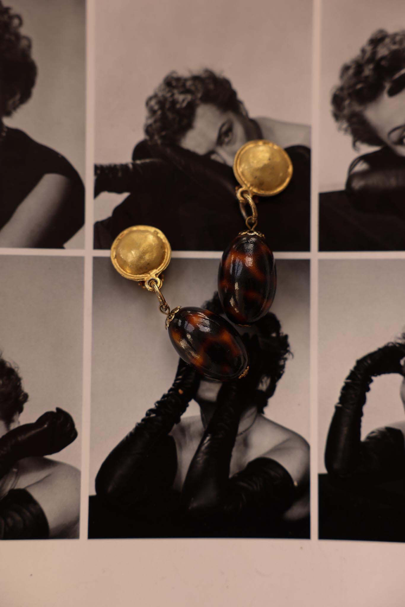Matte Gold Leopard Drop Earrings|Vintage Baazaar 