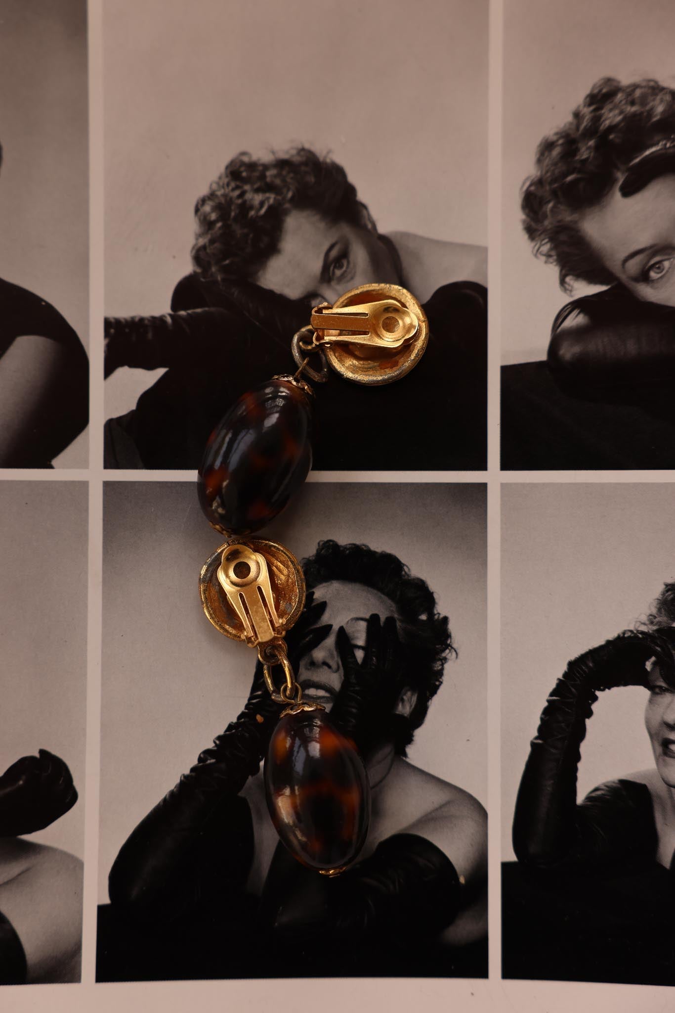 Matte Gold Leopard Drop Earrings|Vintage Baazaar 