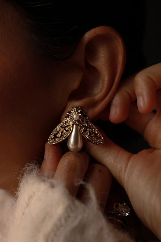 Gold Bee Earrings