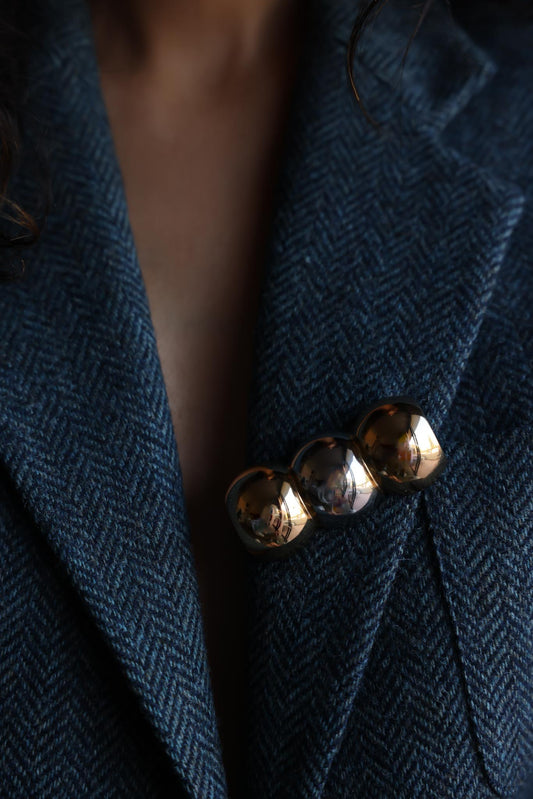 Napier Two-Tone Dome Brooch