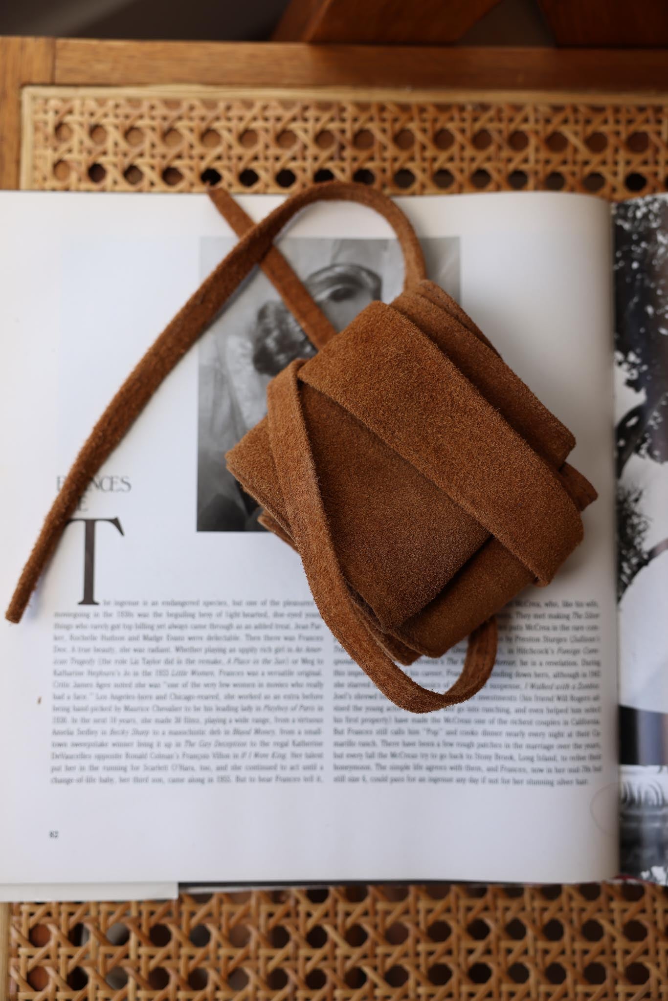 Chestnut Suede Belt (Free Size)|Vintage Baazaar 