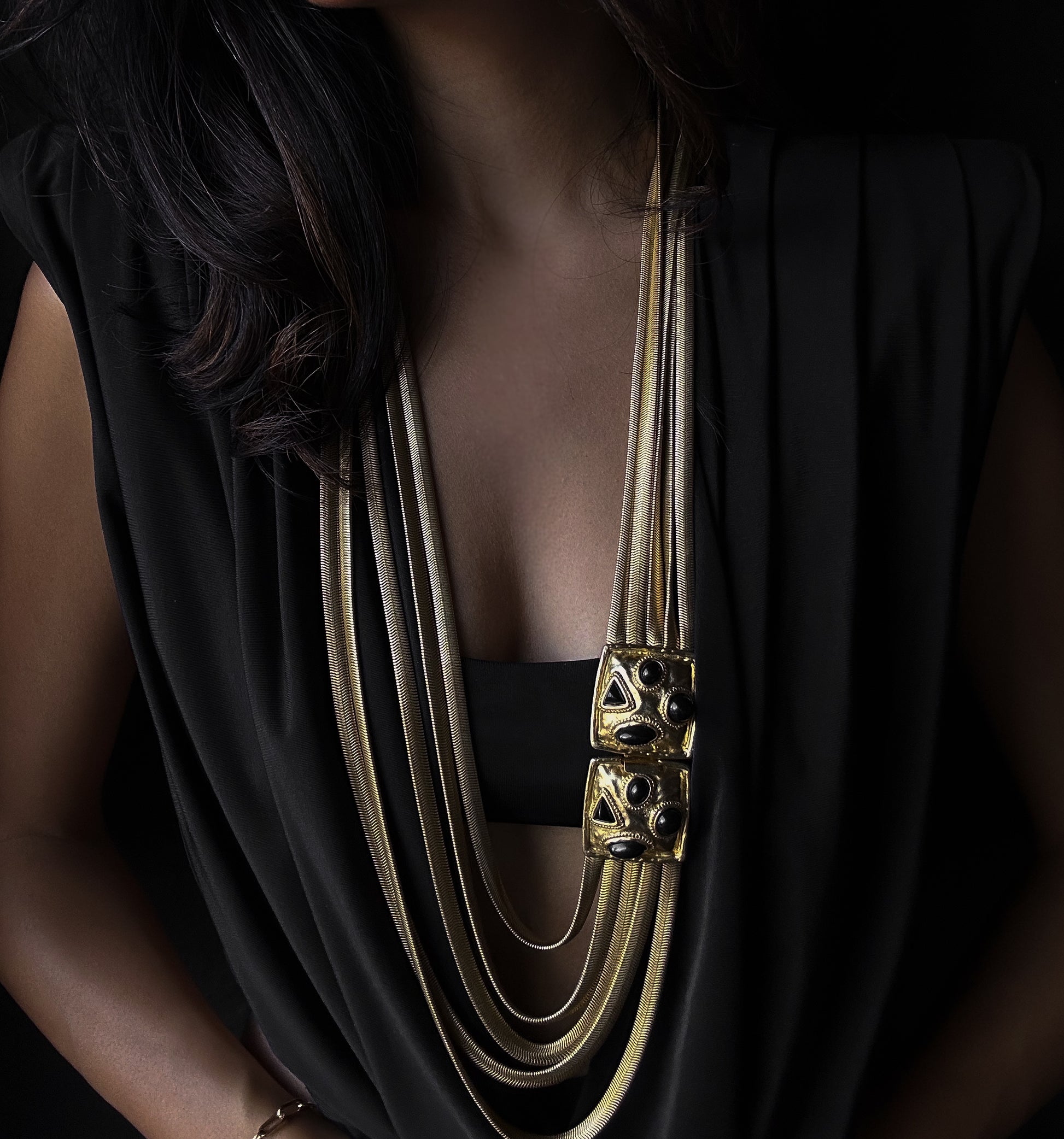Golden Eclipse Statement Necklace|Vintage Baazaar 