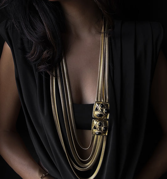 Golden Eclipse Statement Necklace|Vintage Baazaar 