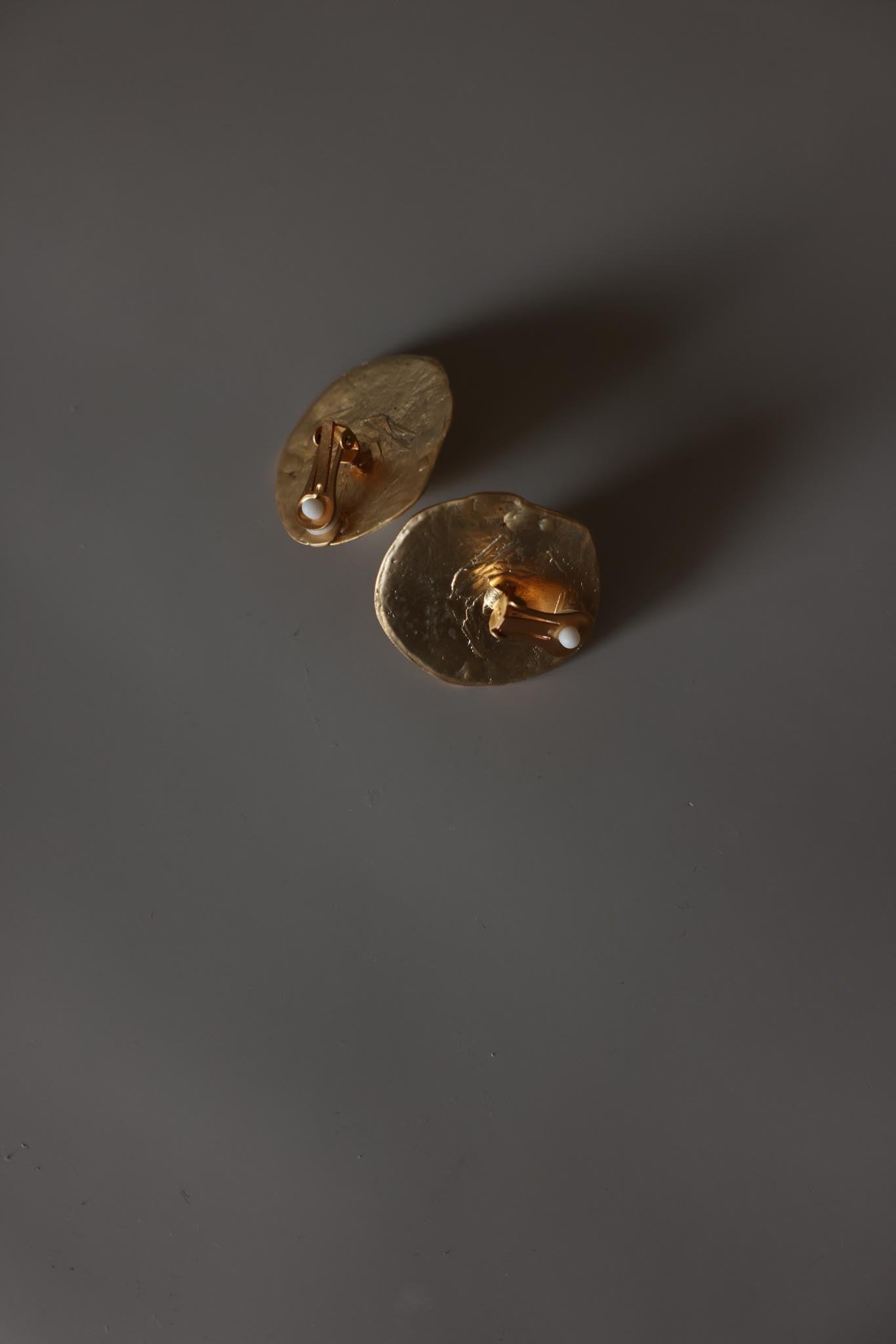 Matte Gold Faux Pearl Statement Clip-On Earrings