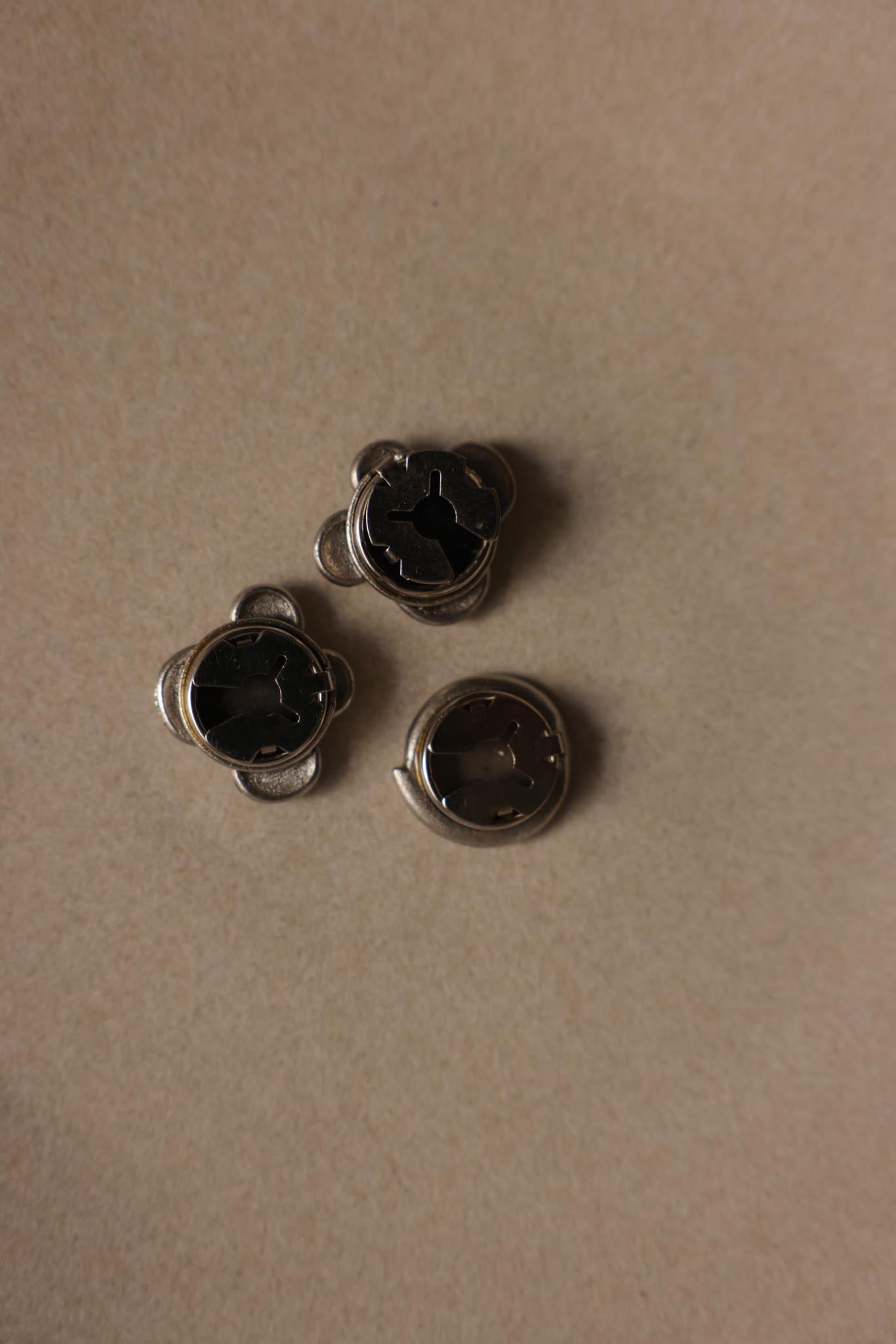Vintage Silver Tone Spiral Button Covers – Set of 3
