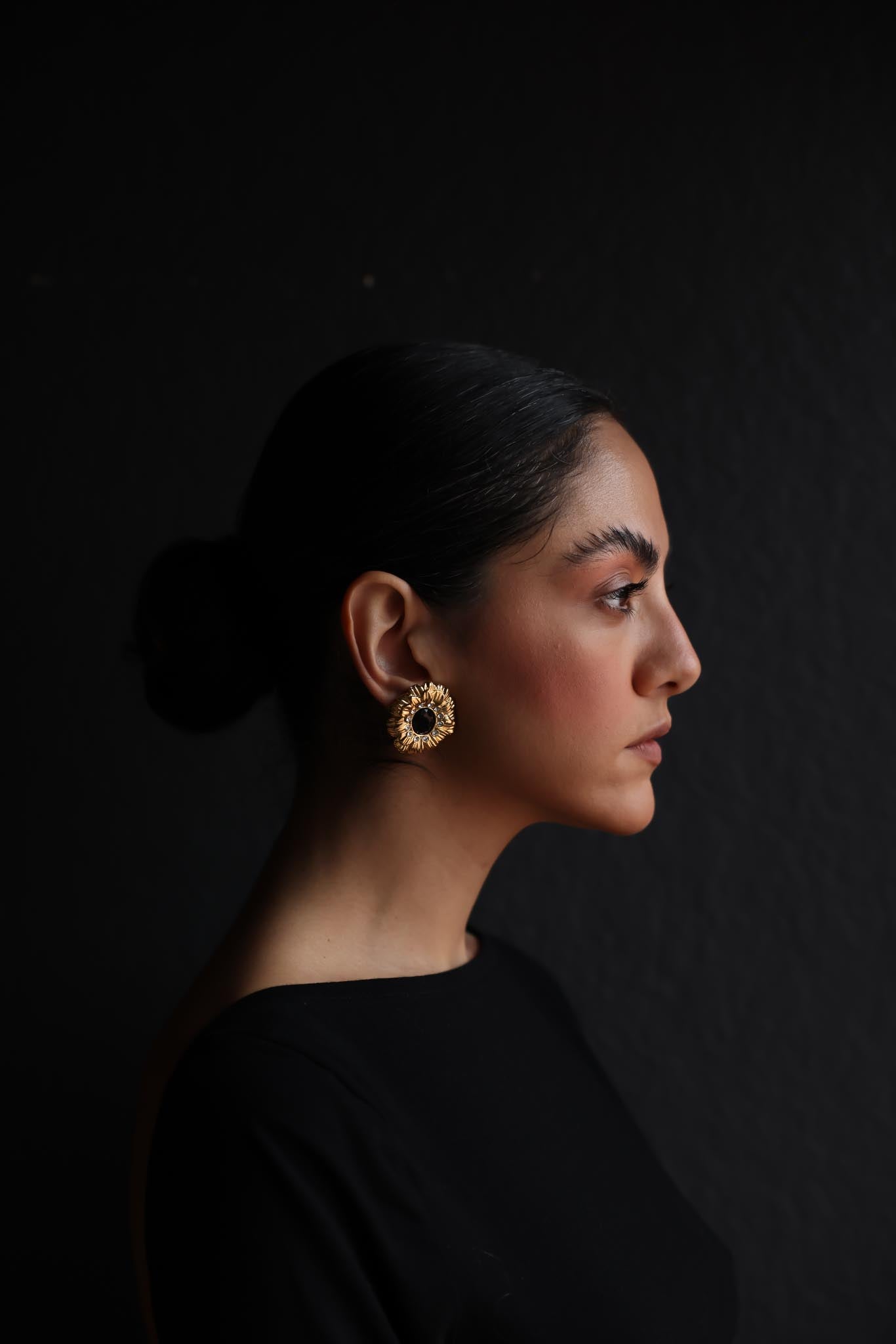KJL for Avon 1991 18K Gold-Plated Clip-On Earrings - Book Piece|Vintage Baazaar 