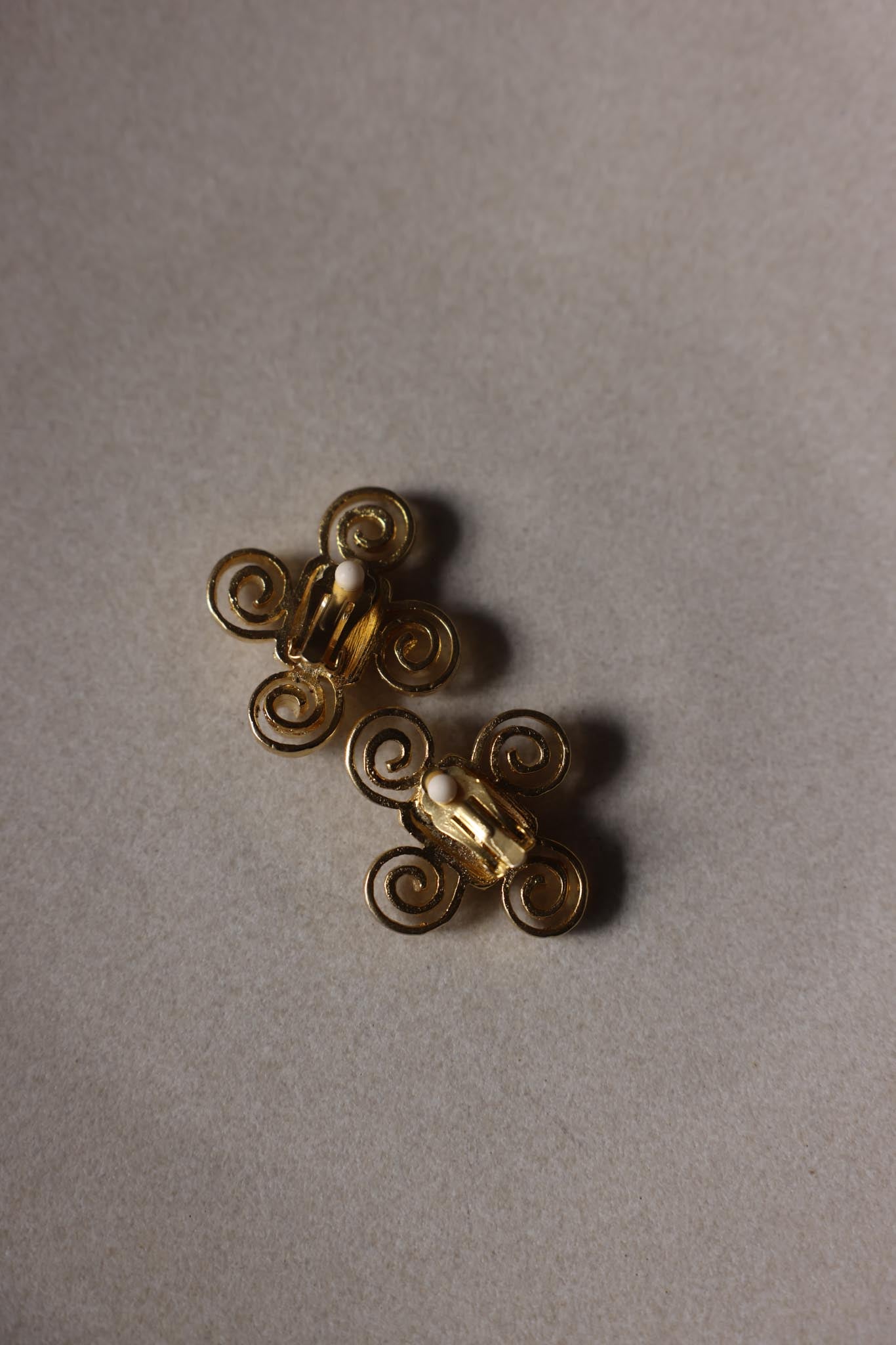 Amber Scroll Clip-On Earrings