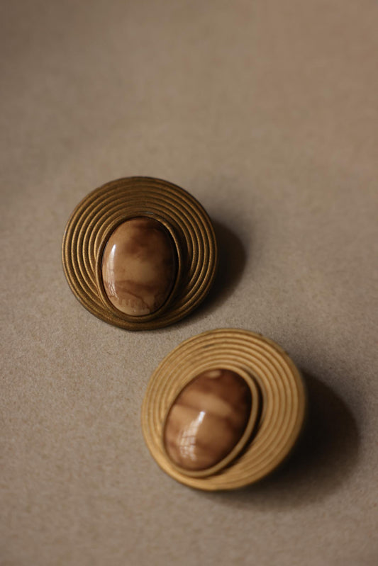 Earthy Swirl Clip-On Earrings|Vintage Baazaar 