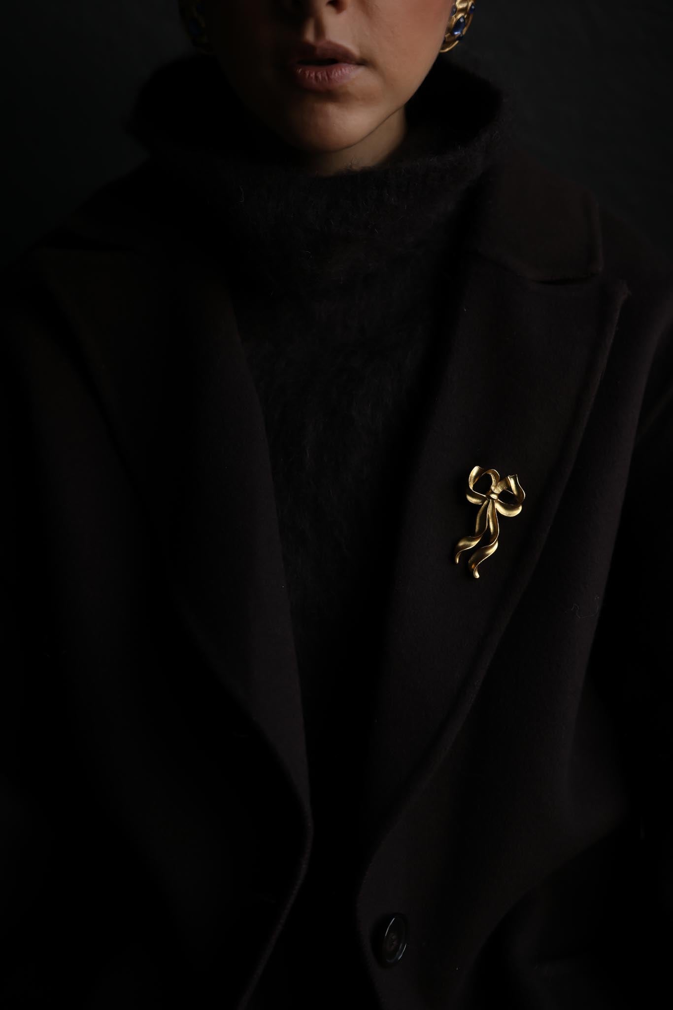 Golden Bow Brooch