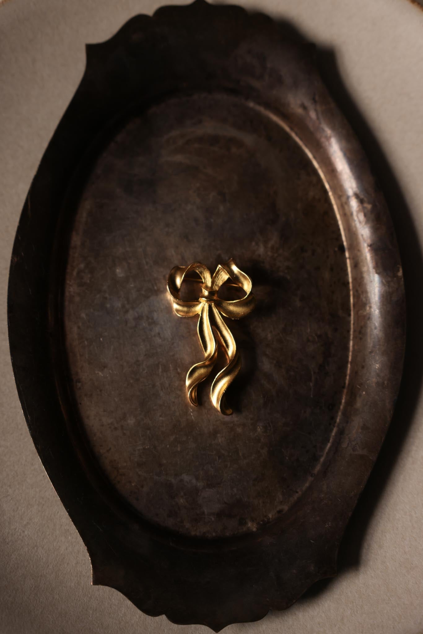 Golden Bow Brooch